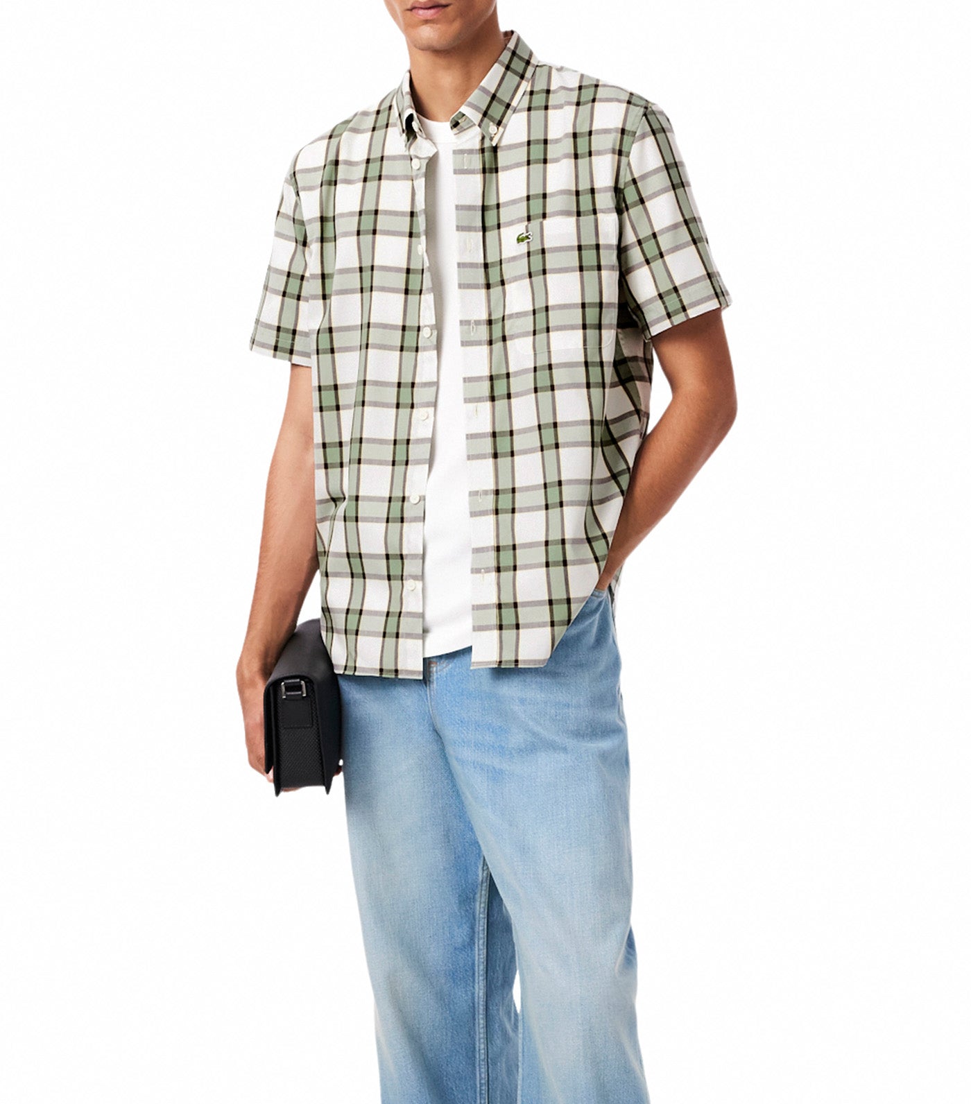 Lacoste Regular Fit Short Sleeved Shirt Flour/Sesame/Thyme