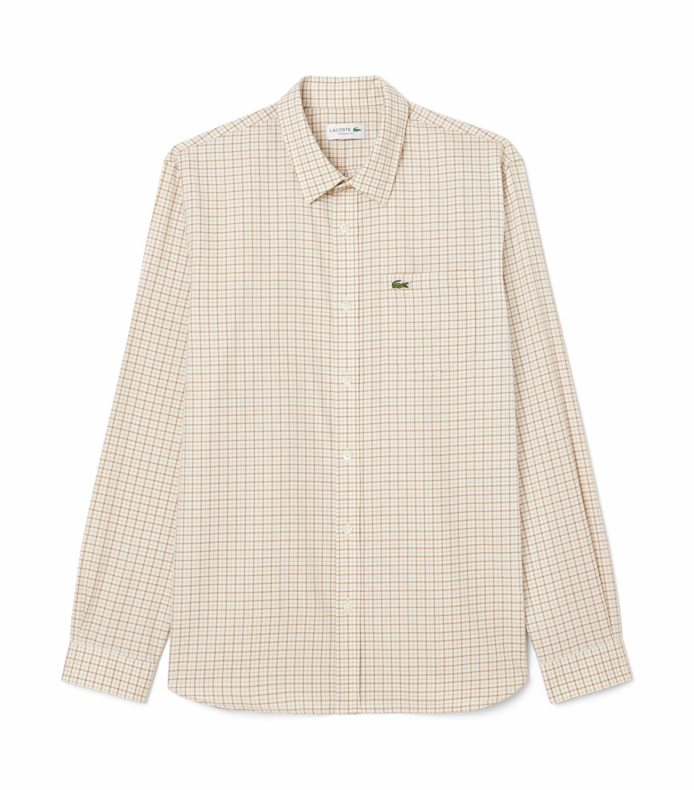 Lacoste Regular Fit Plaid Flannel Shirt Lapland/Date Brown