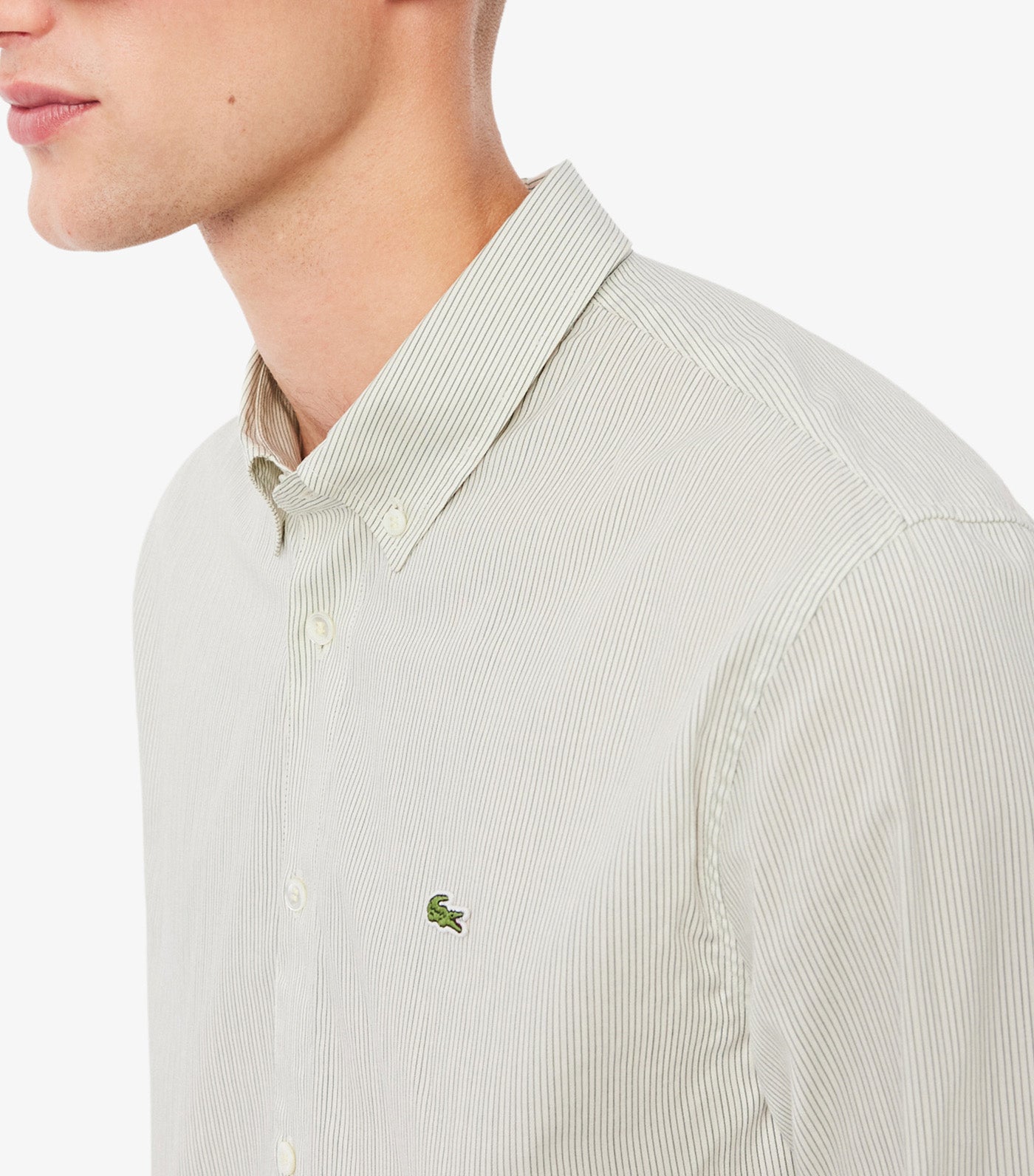 Regular Fit Striped Poplin Shirt Lapland/Sinople