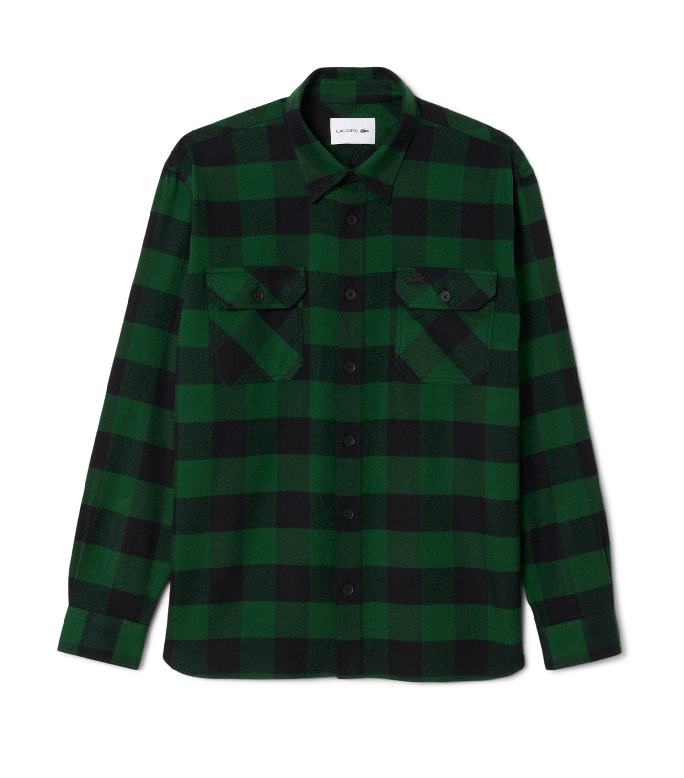 Oversized Cotton Plaid Overshirt Green/Black