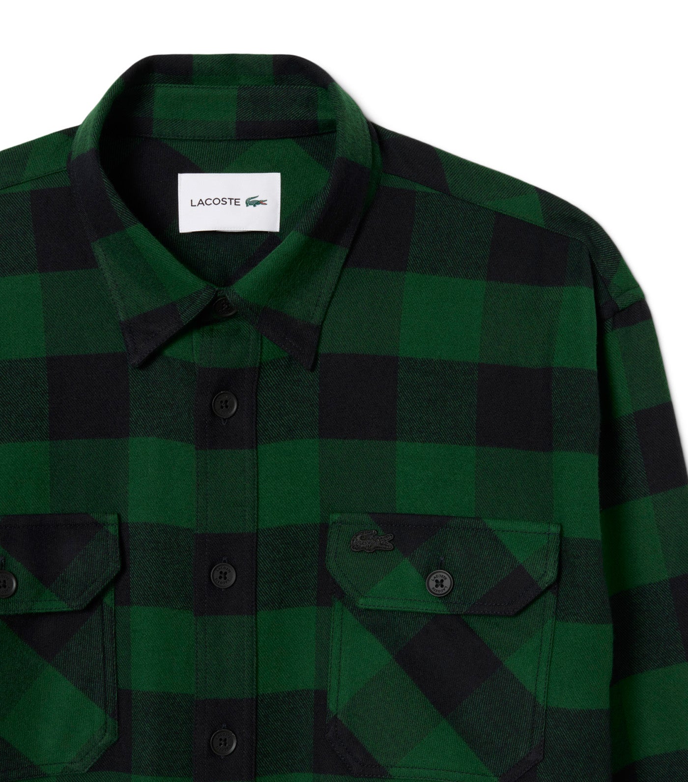 Oversized Cotton Plaid Overshirt Green/Black
