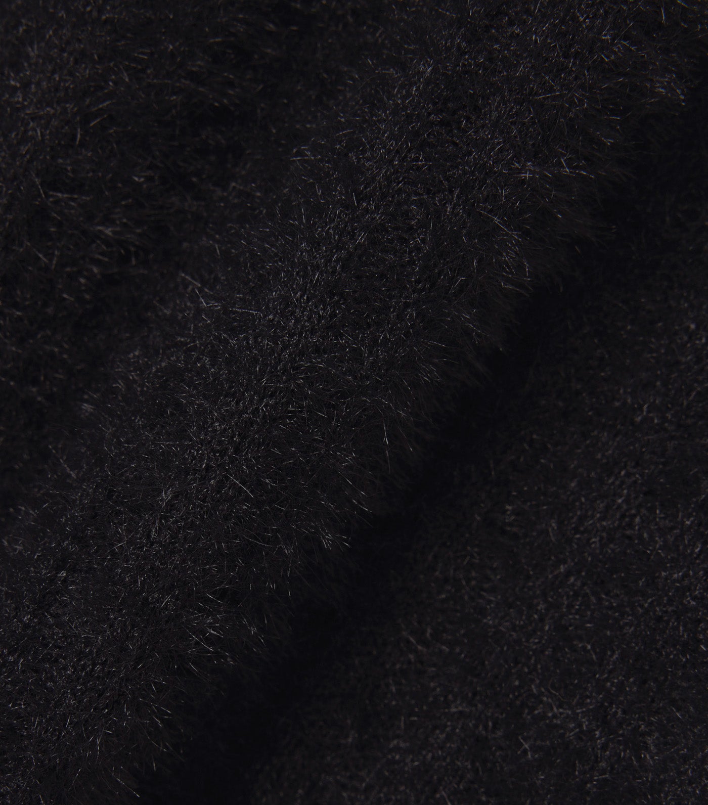 Slim Fit Fuzzy Rib Knit Polo Shirt Black