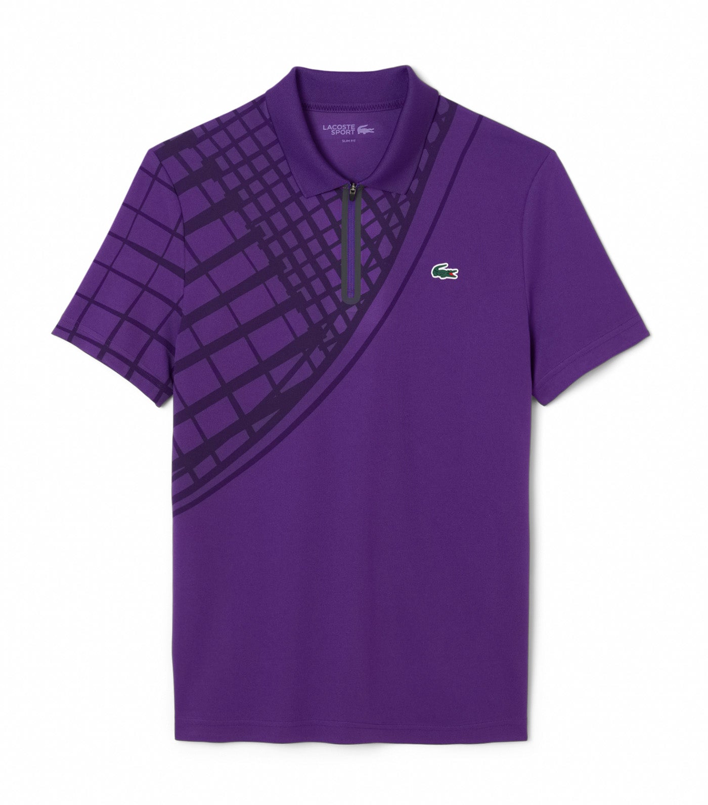 Lacoste Ultra Dry Printed Slim Fit Tennis Polo Shirt Cossak Purple