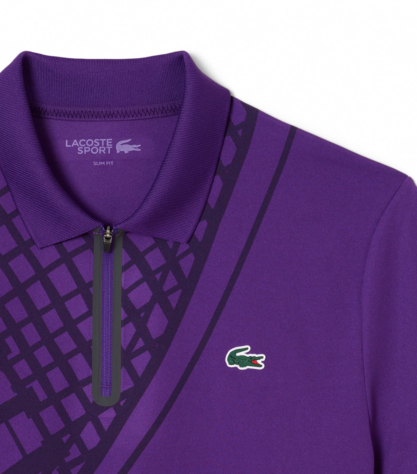 Lacoste Ultra Dry Printed Slim Fit Tennis Polo Shirt Cossak Purple