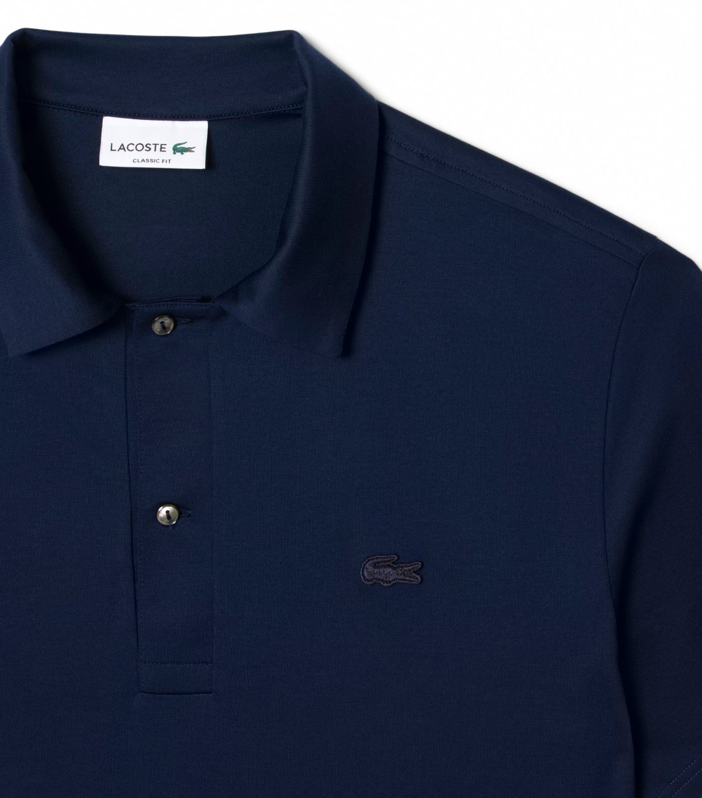 Lacoste Paris Classic Fit Open Neck Embroidered Polo Shirt Navy Blue