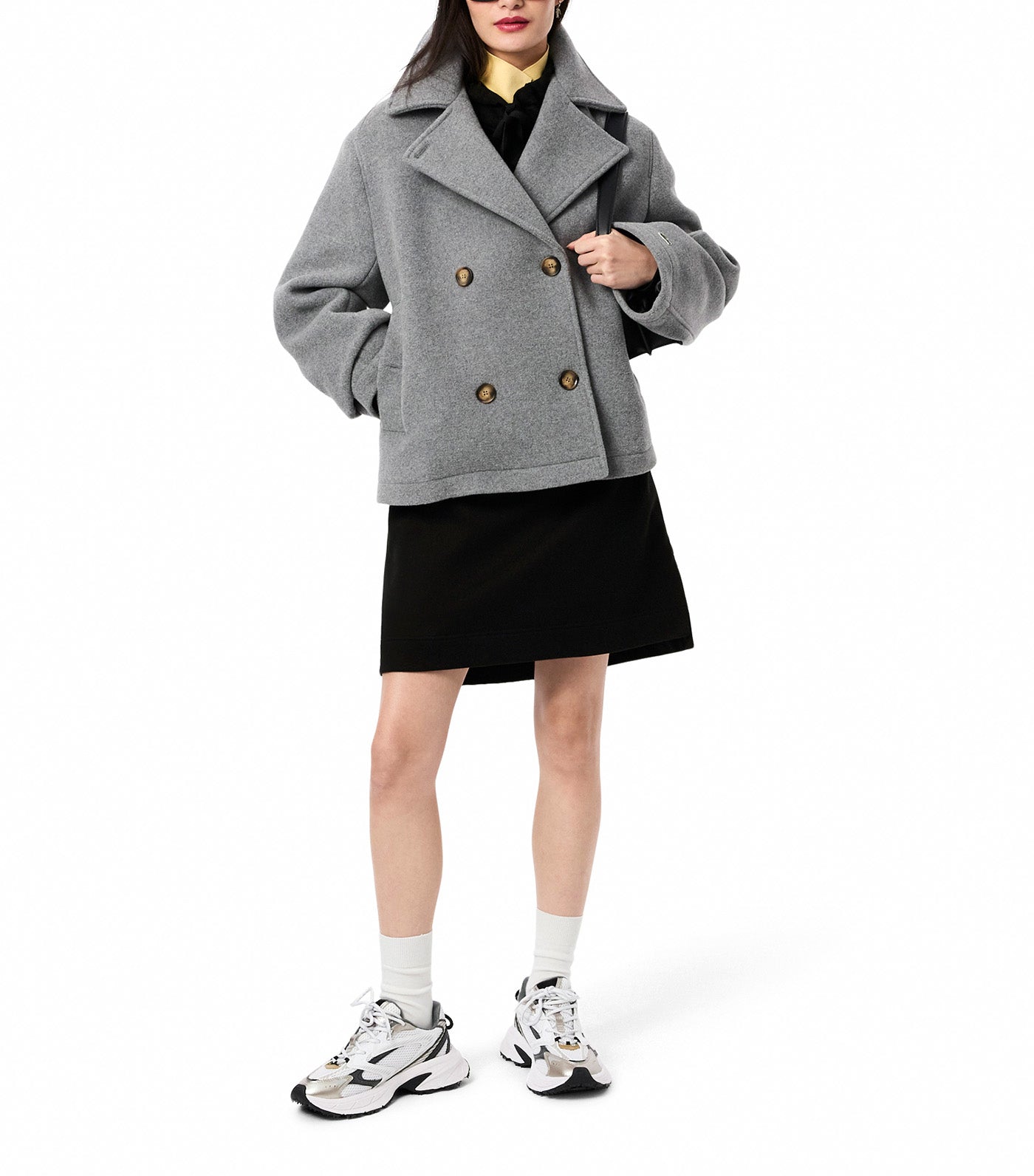 Lacoste Oversized Fleece Sweatshirt Dress Black