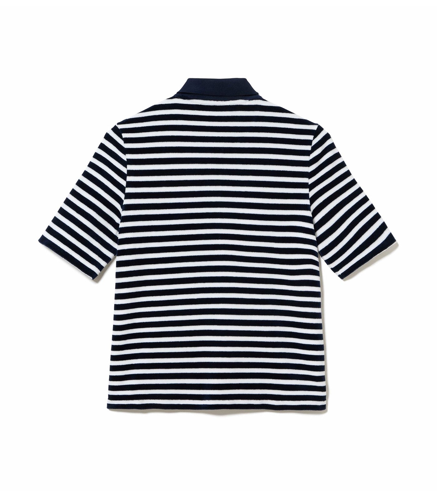 Striped Velvet Polo Shirt Navy Blue