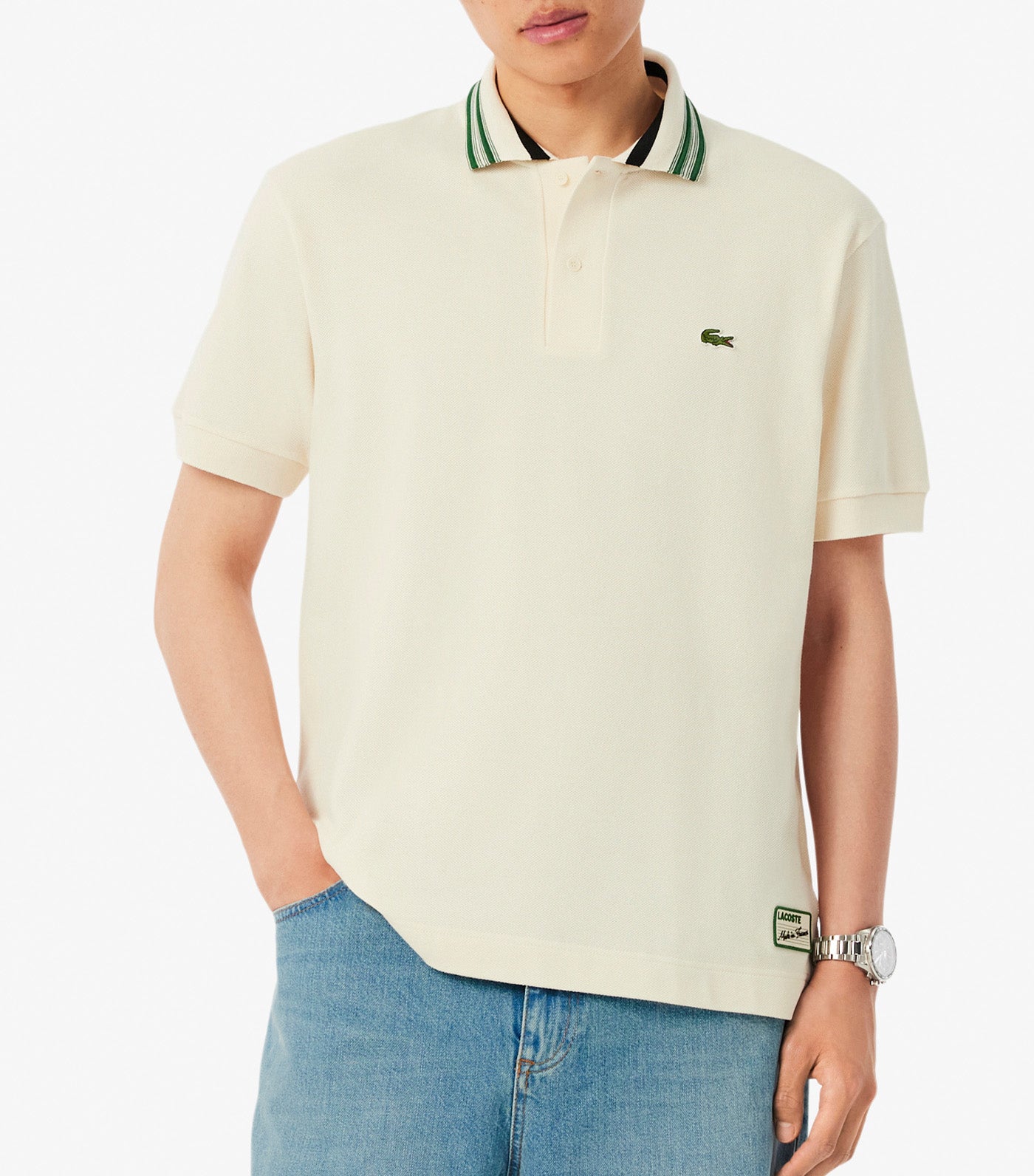 Men's Made In France Classic Fit Stripe Collar Polo Lapland