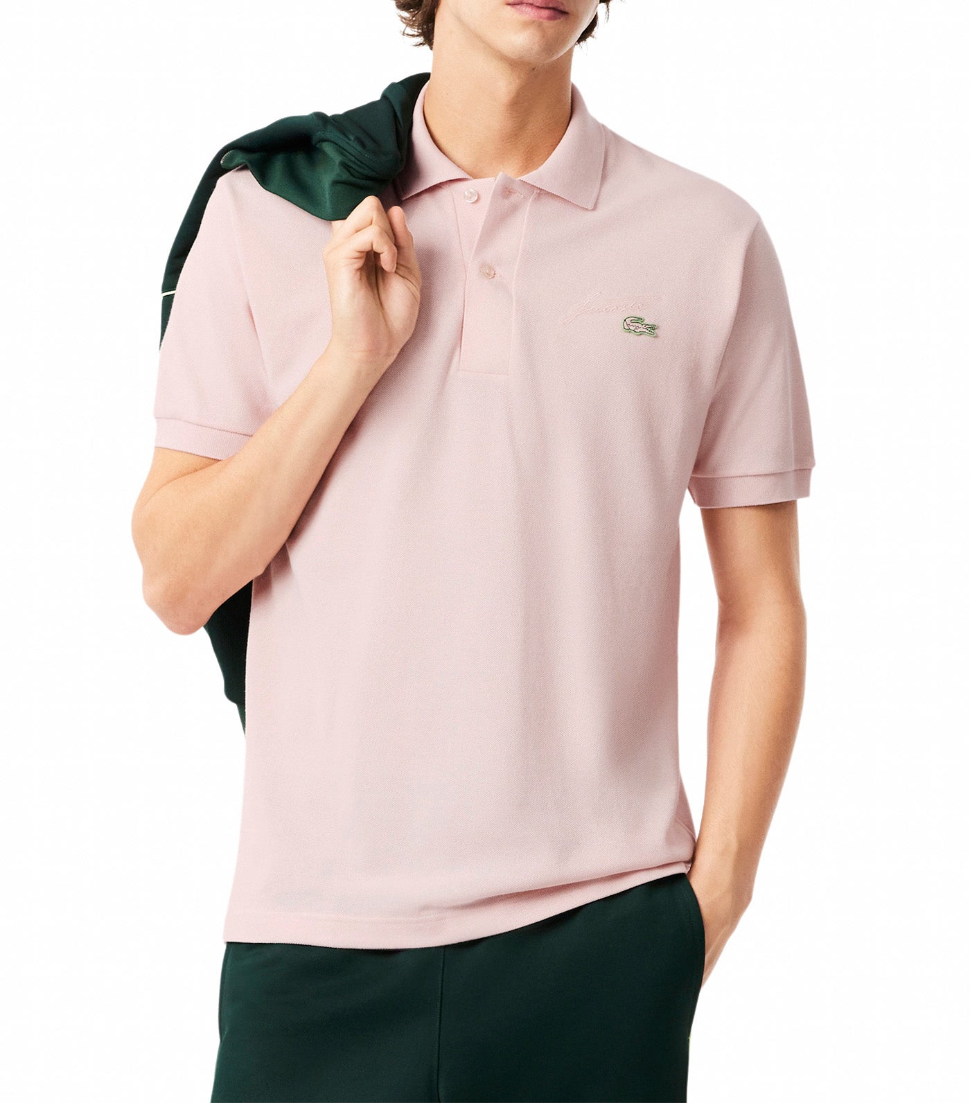 Classic Fit Embroidery Detail Piqué Polo Shirt