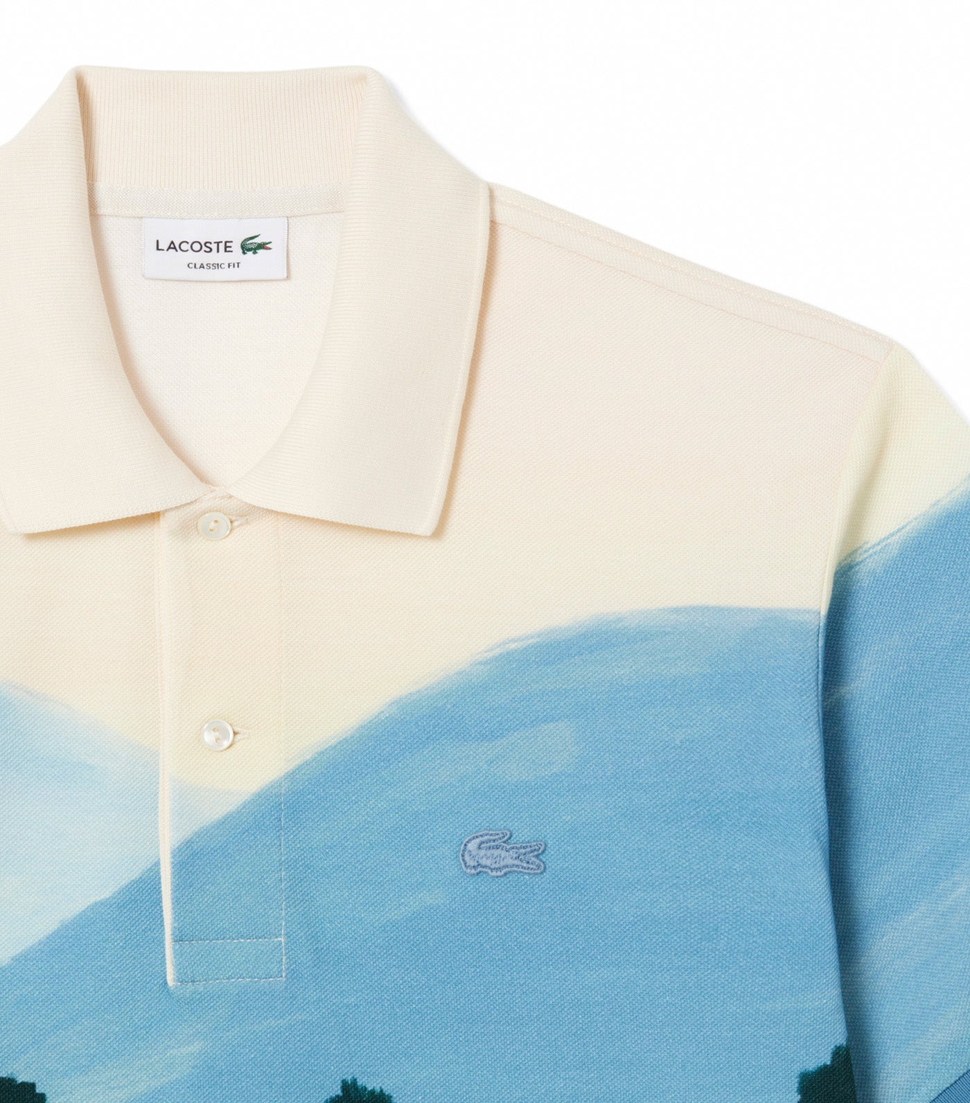 Classic Fit Printed Petit Piqué Polo Shirt Sinople/Yellow-Green-White