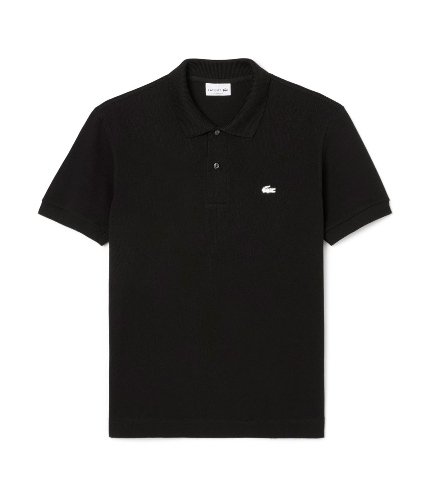 Classic Fit Diamanté Crocodile Piqué Polo Shirt Black