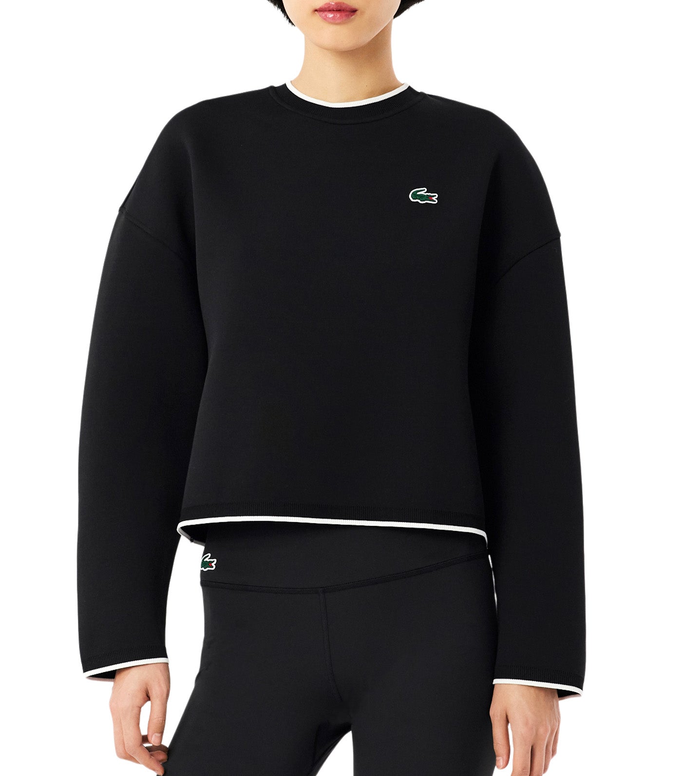 Contrast Trim Sport Sweatshirt Black/Flour