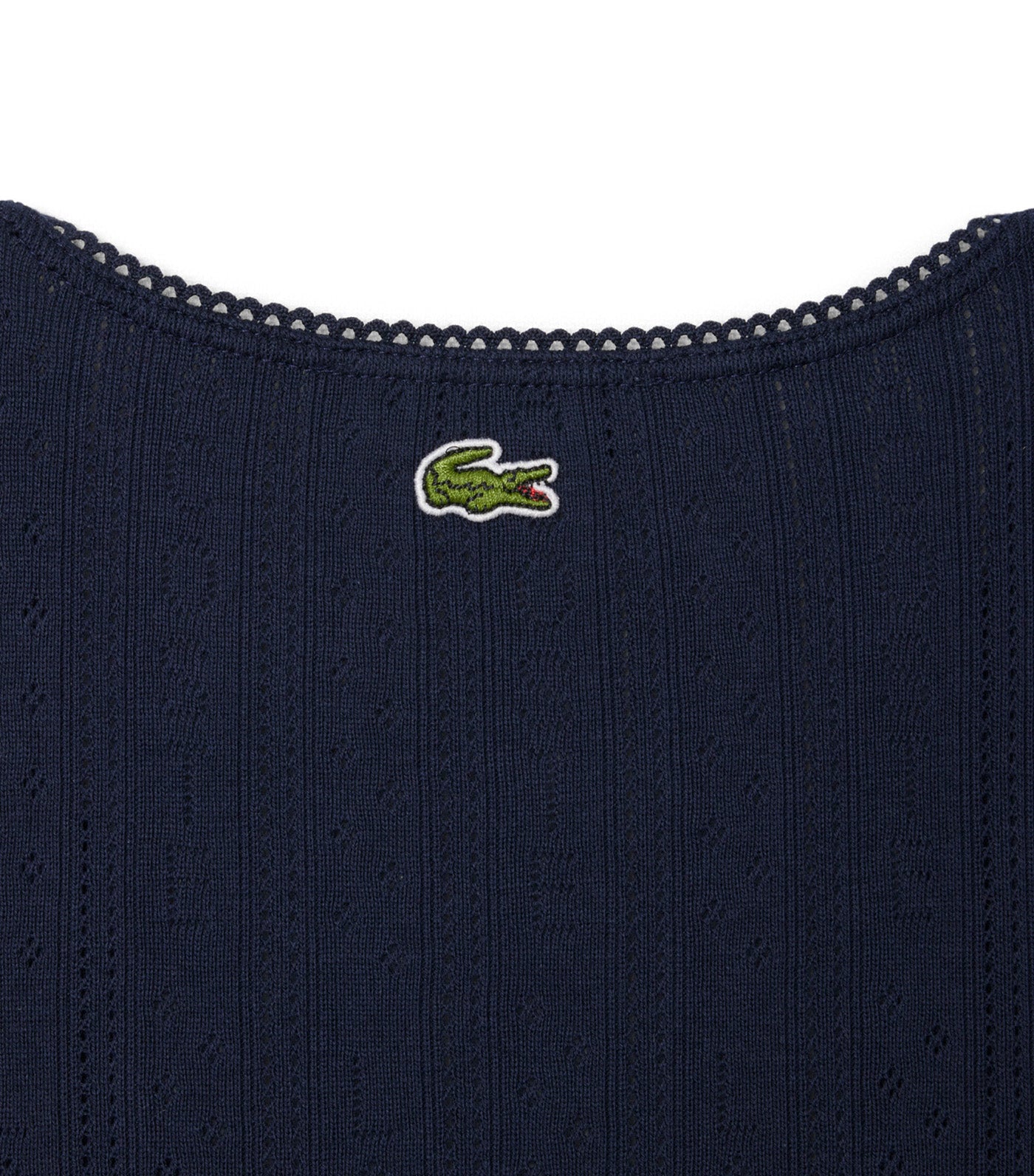 Lacoste Slim Fit Pointelle Knit Cotton Tank Top Navy Blue