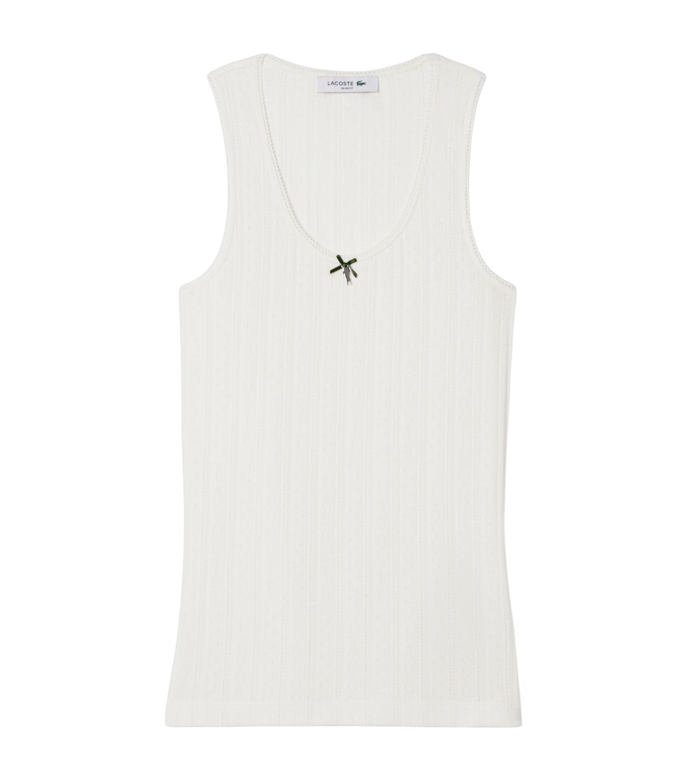 Lacoste Slim Fit Pointelle Knit Cotton Tank Top Flour