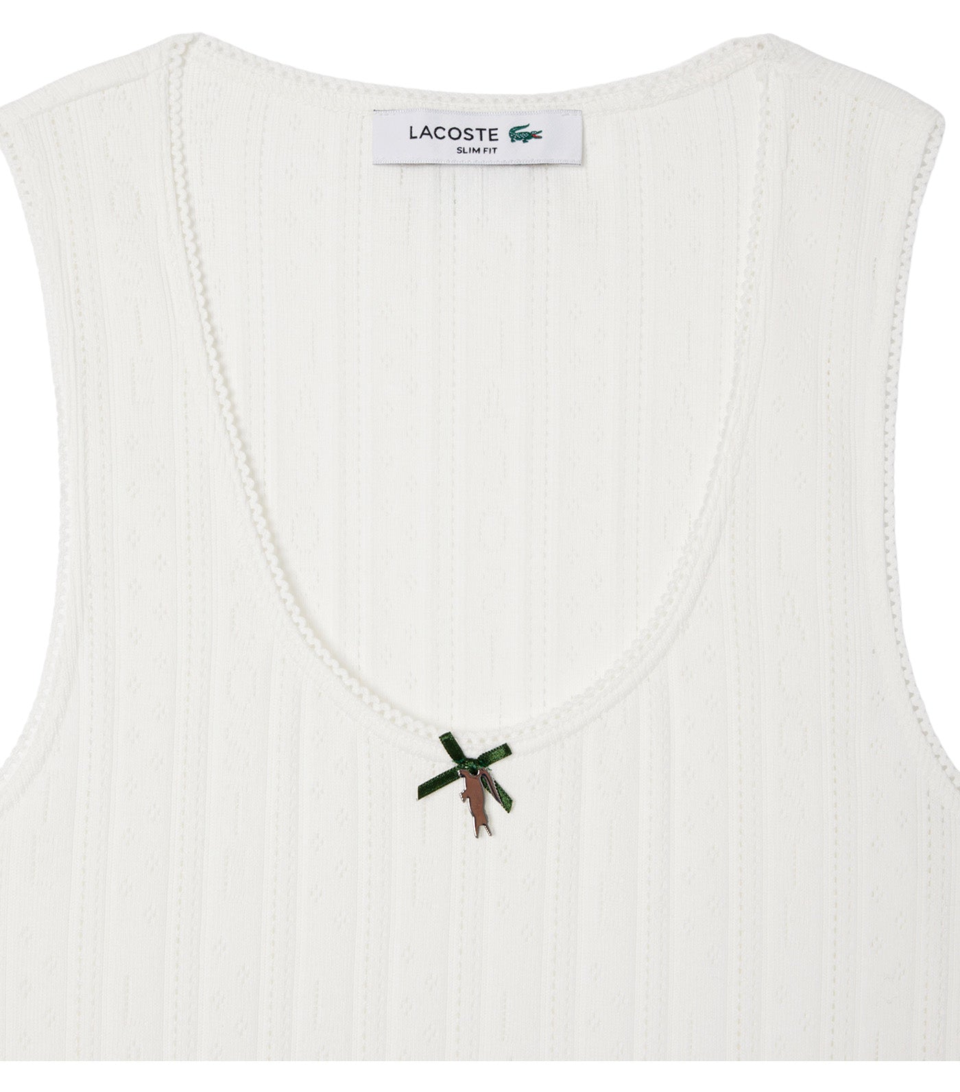 Lacoste Slim Fit Pointelle Knit Cotton Tank Top Flour