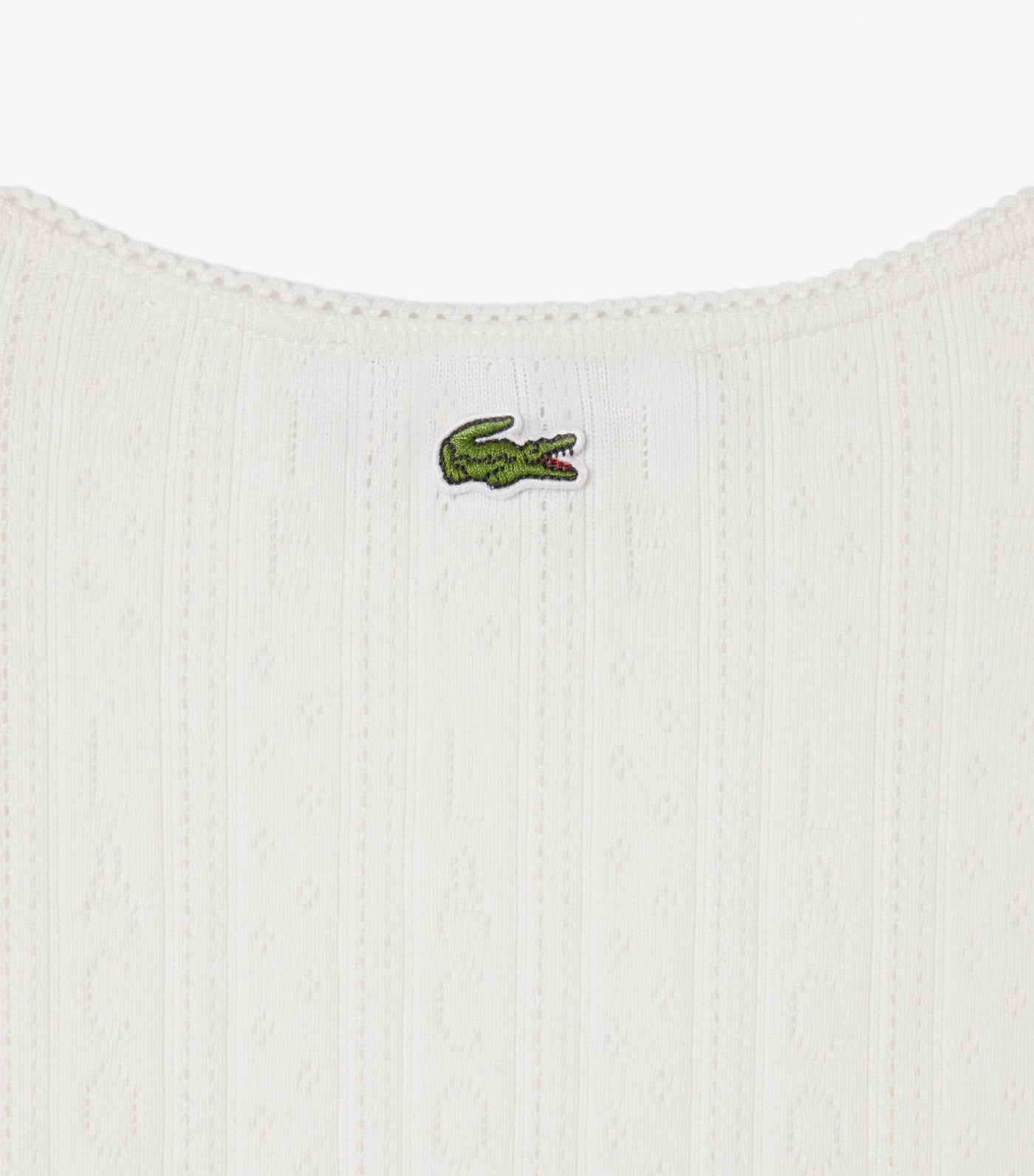Lacoste Slim Fit Pointelle Knit Cotton Tank Top Flour