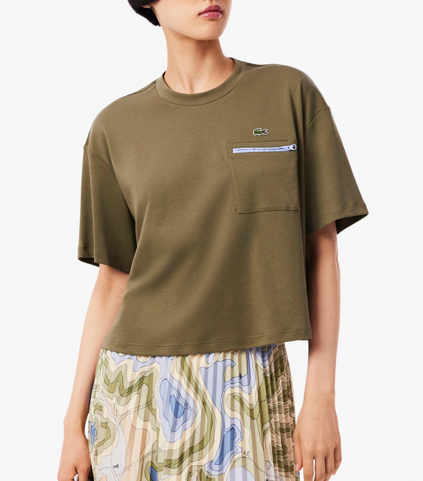 Oversized Zipped Pocket Detail T-Shirt