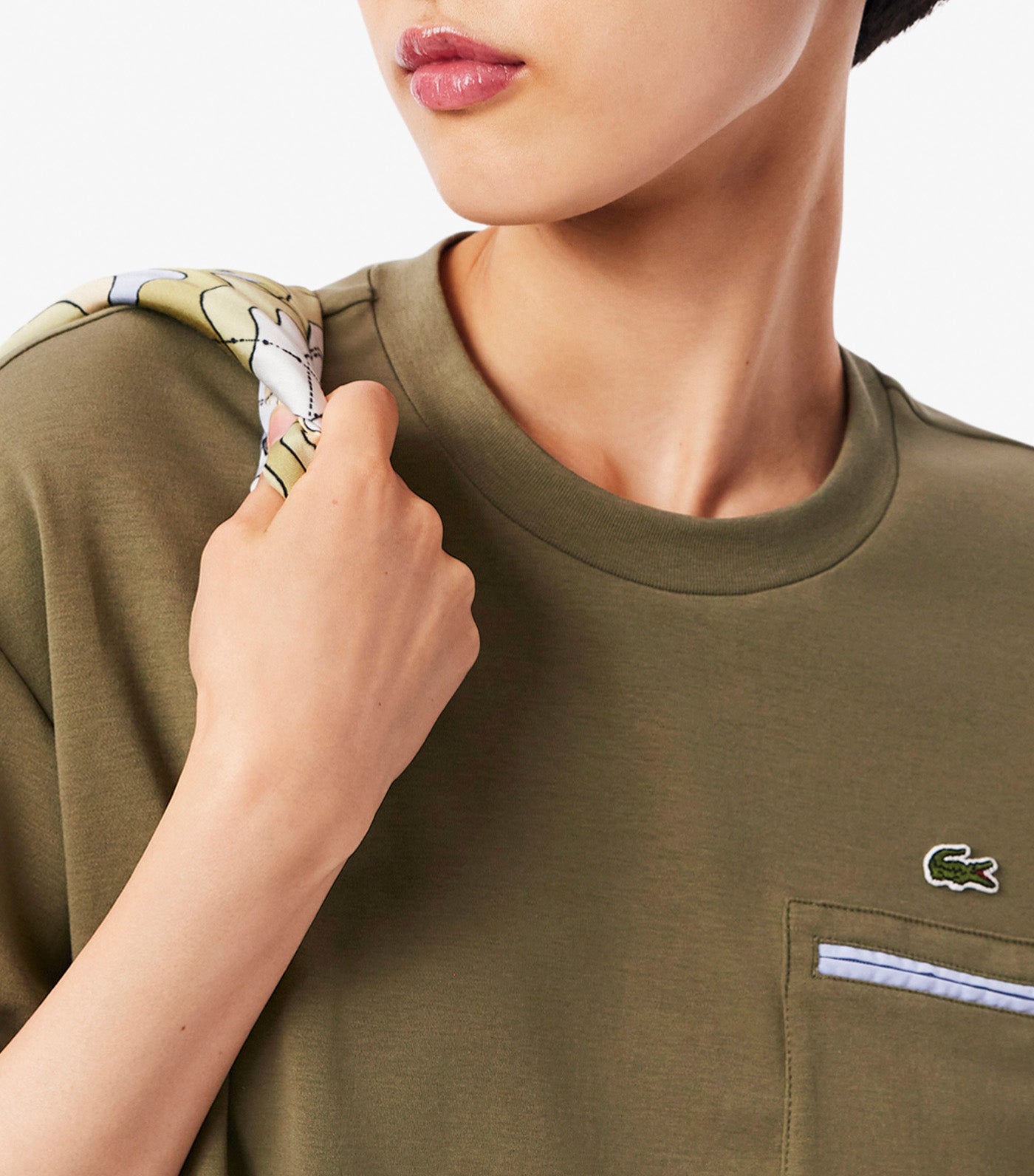 Oversized Zipped Pocket Detail T-Shirt