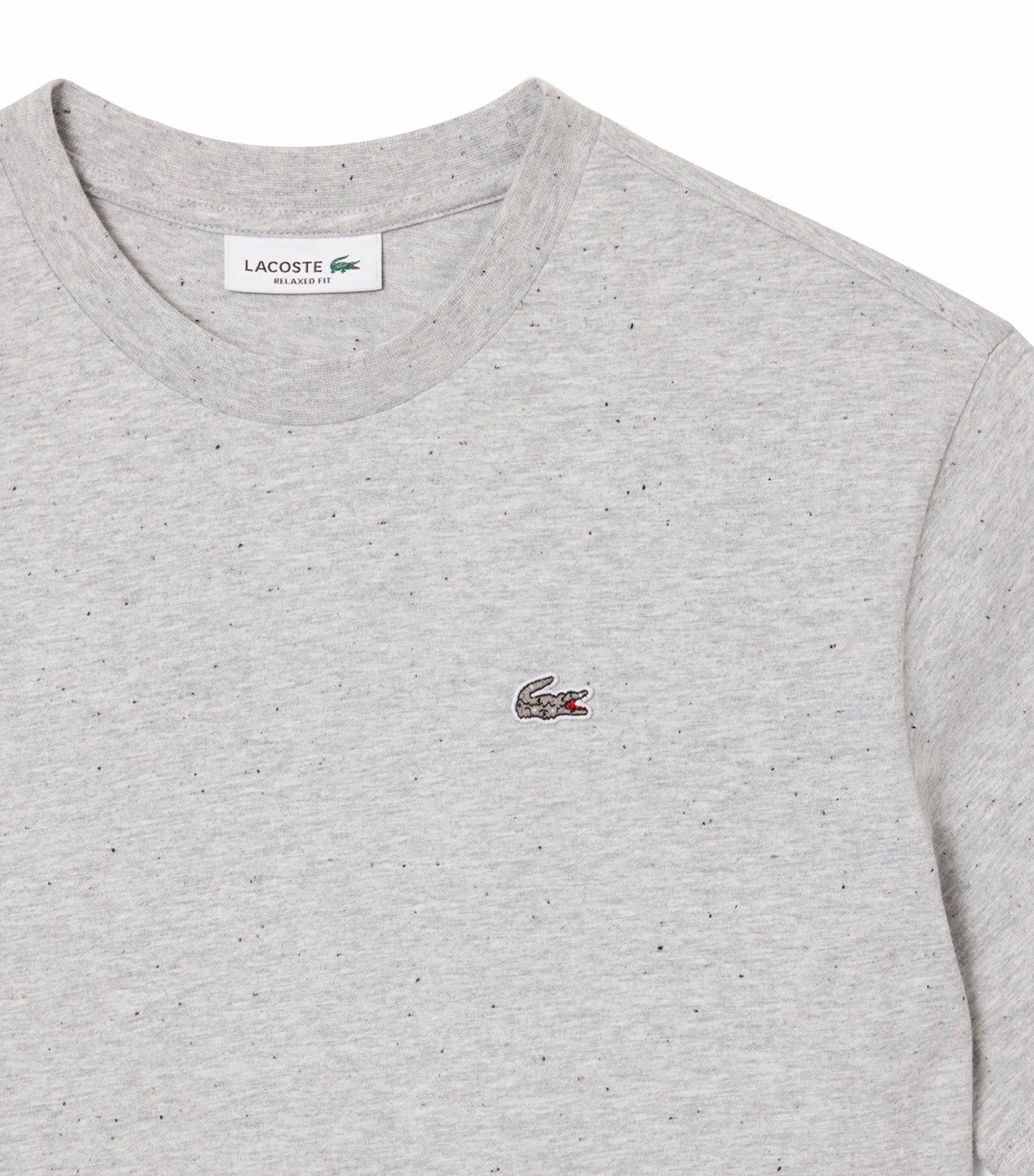 Lacoste Relaxed Fit Soft Cotton T-Shirt Neps Silver