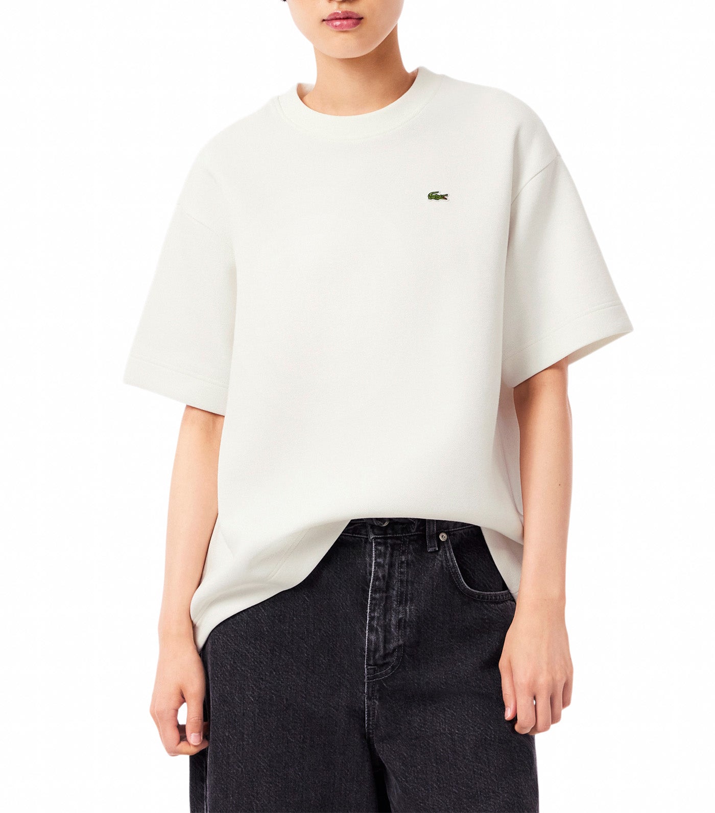Lacoste Oversized Double Face Piqué T-Shirt Flour