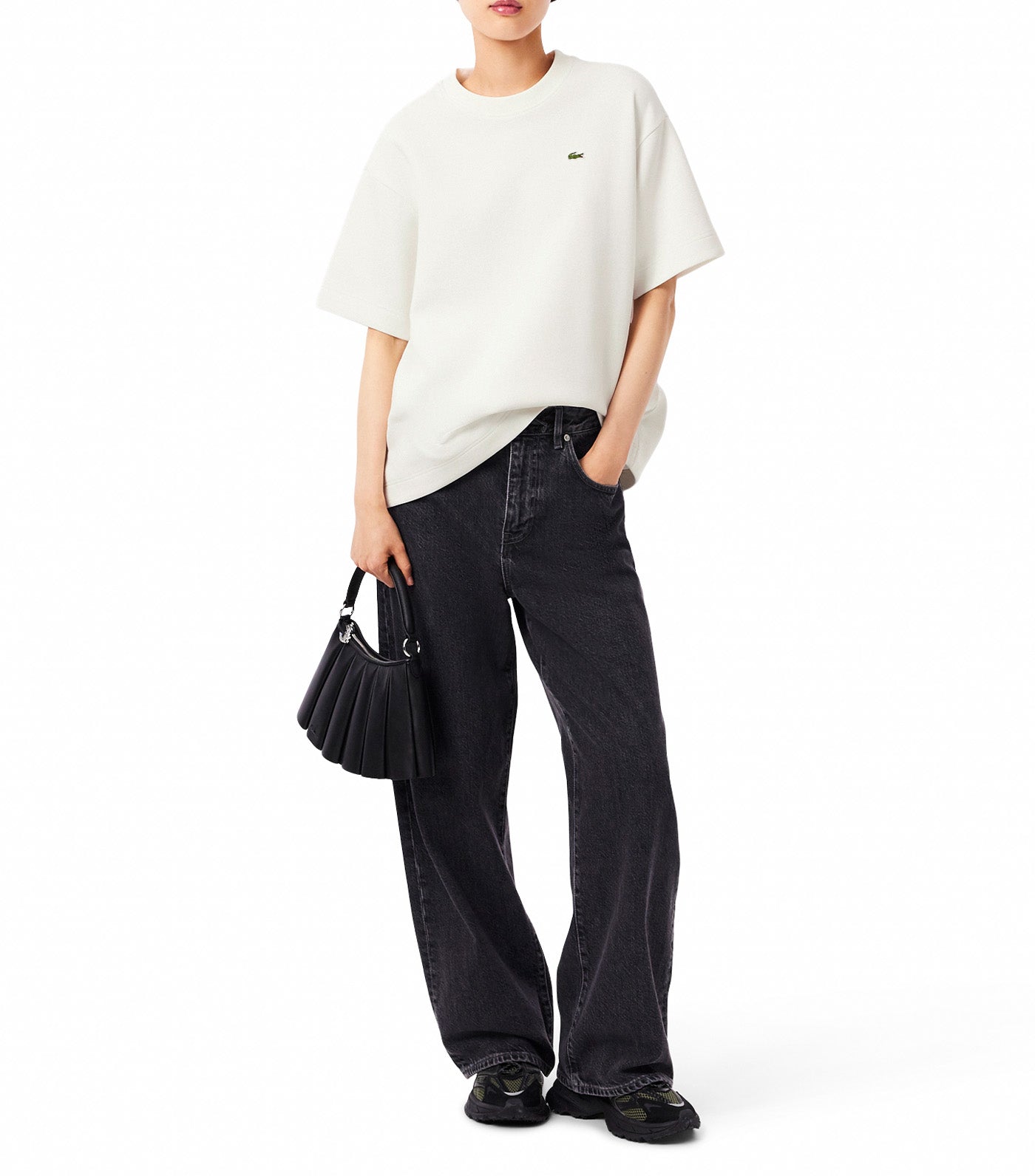 Lacoste Oversized Double Face Piqué T-Shirt Flour
