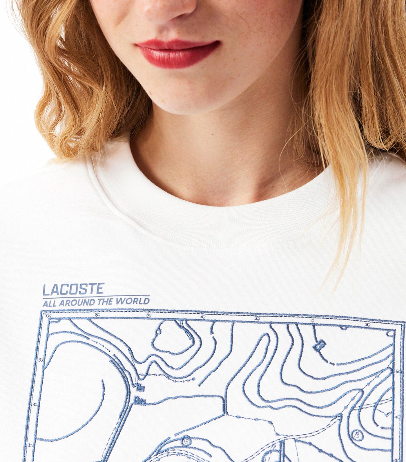 Lacoste Heavy Jersey Oversized Embroidered T-Shirt White
