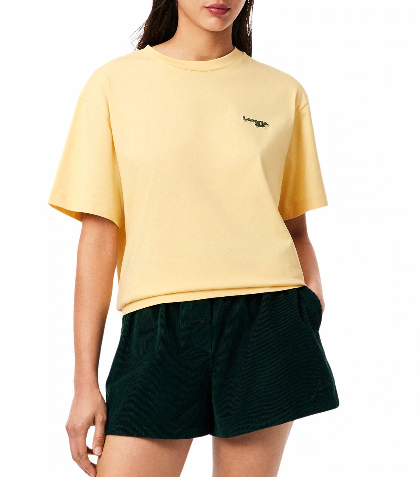 Oversized Short Cut Cotton Logo T-Shirt