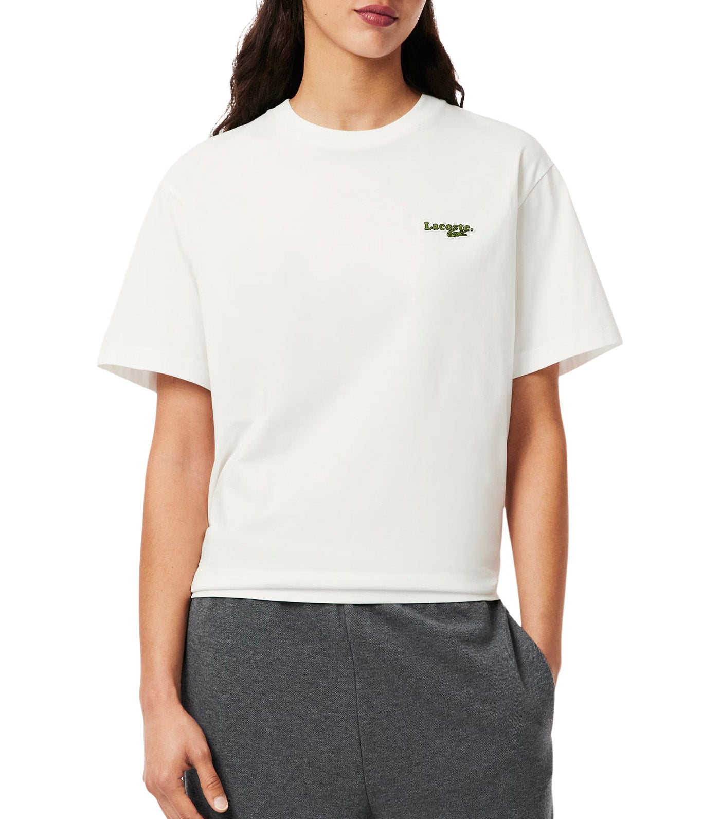 Oversized Short Cut Cotton Logo T-Shirt
