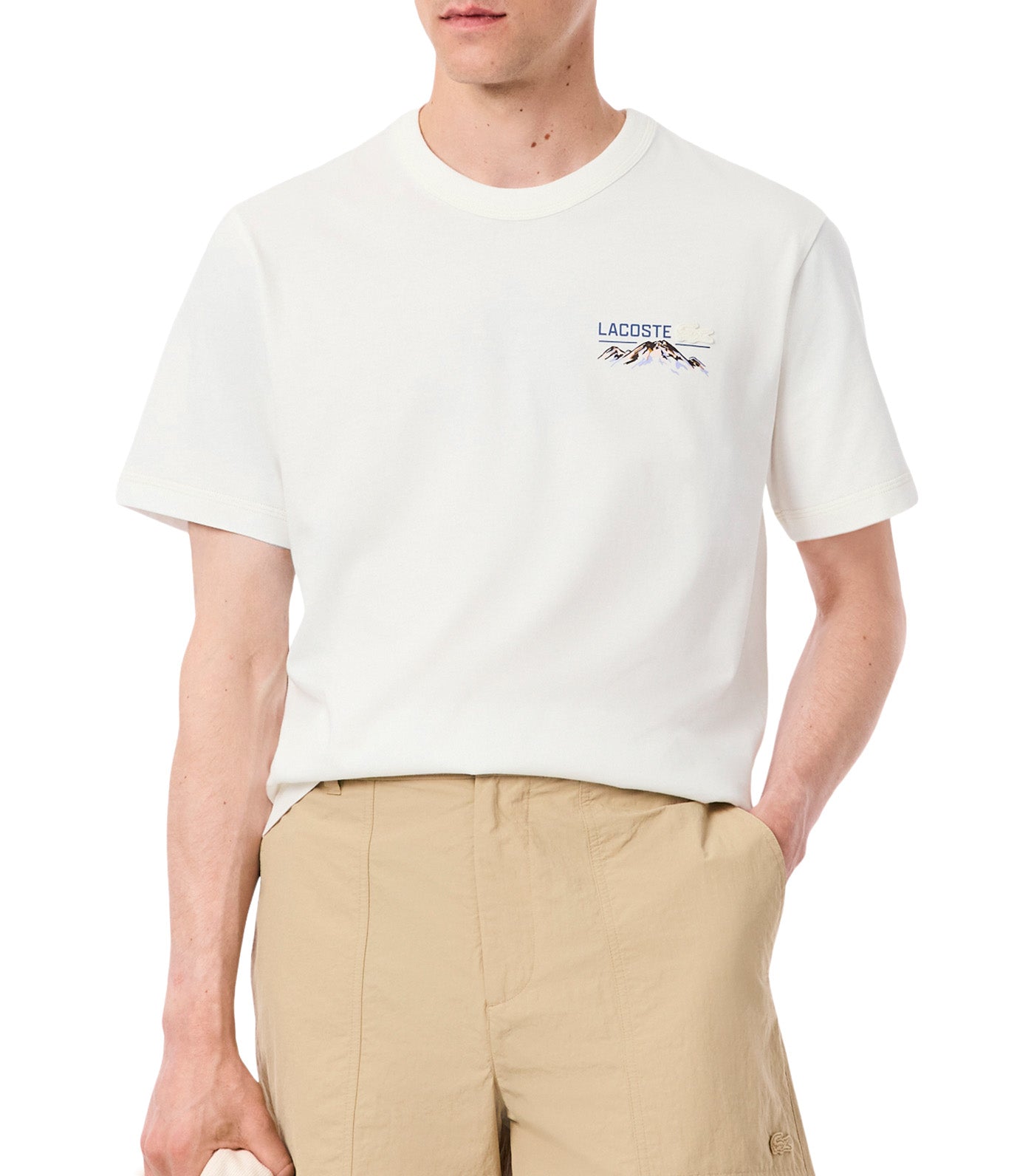 Lacoste Multi Print Jersey T-Shirt Flour