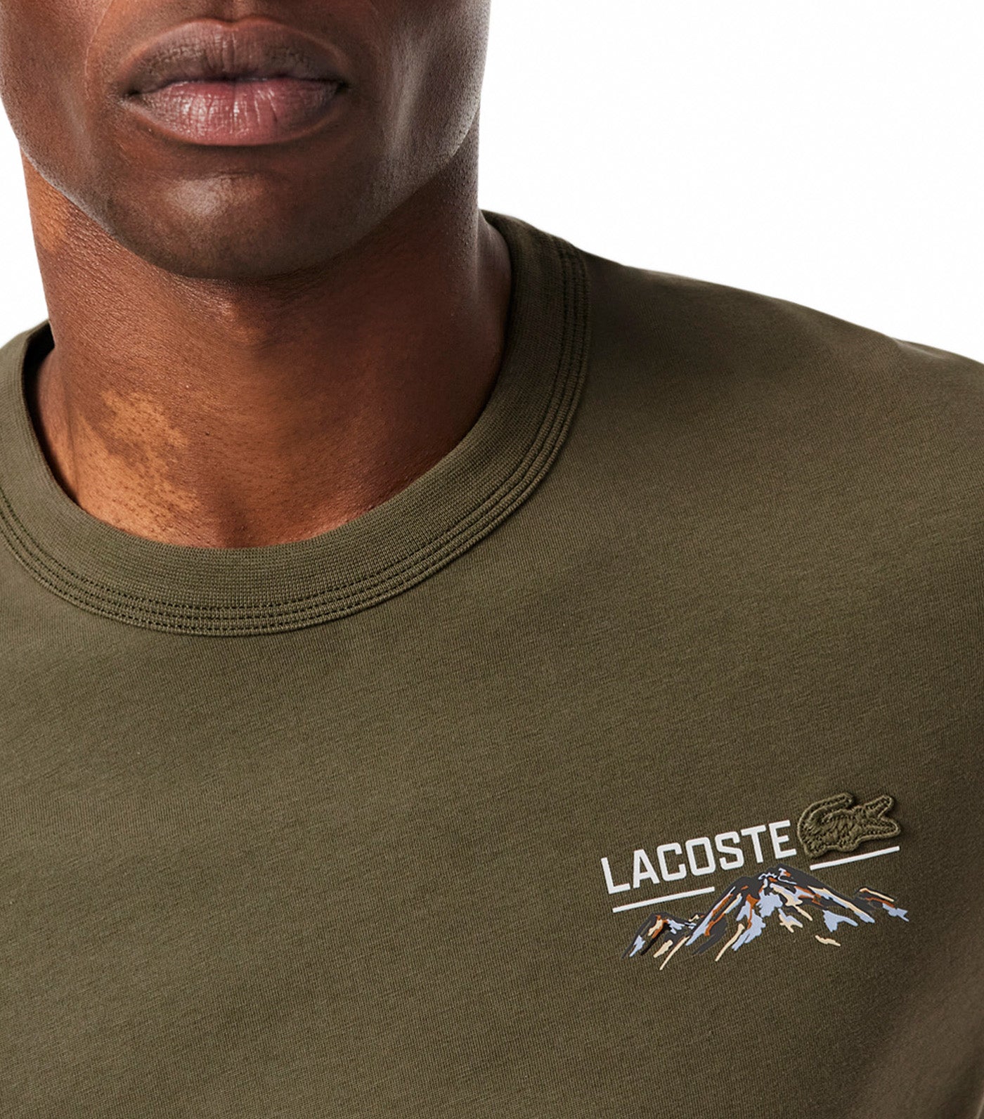 Lacoste Multi Print Jersey T-Shirt Olive