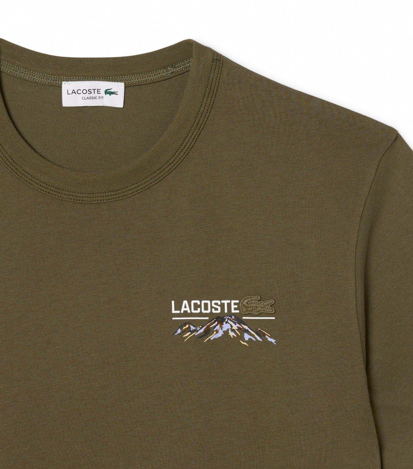 Lacoste Multi Print Jersey T-Shirt Olive