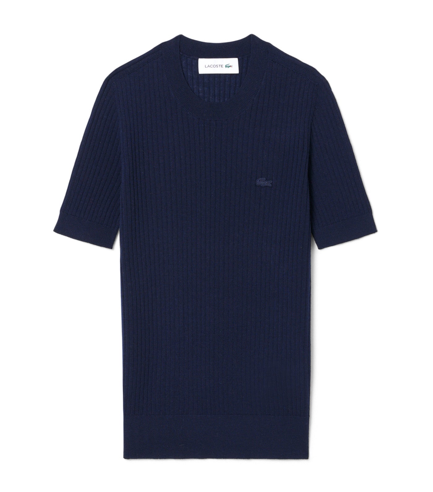 Short Sleeved Merino Wool Rib Knit Sweater