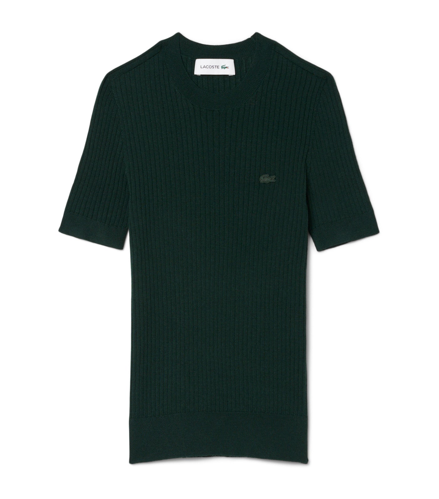 Short Sleeved Merino Wool Rib Knit Sweater Sinople