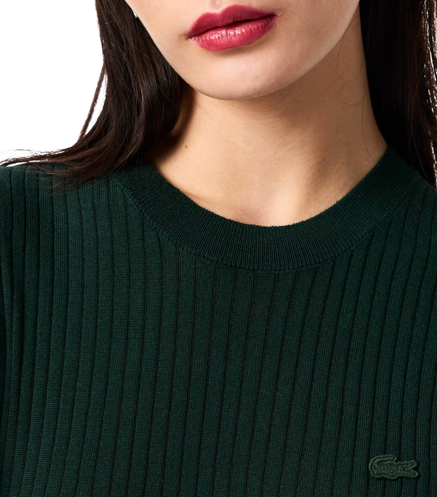 Short Sleeved Merino Wool Rib Knit Sweater Sinople