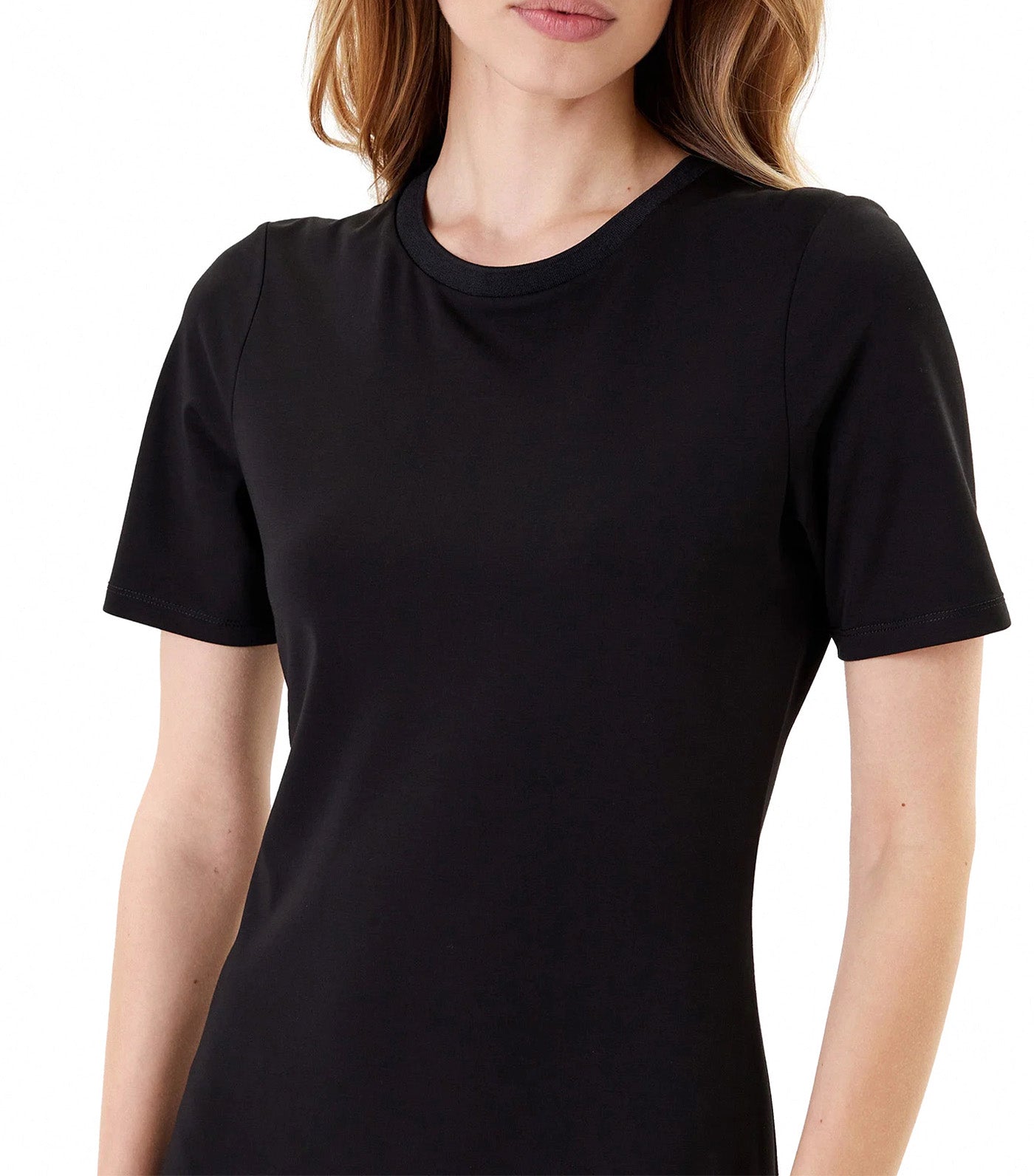 Mix Media Knit Women Dress Black