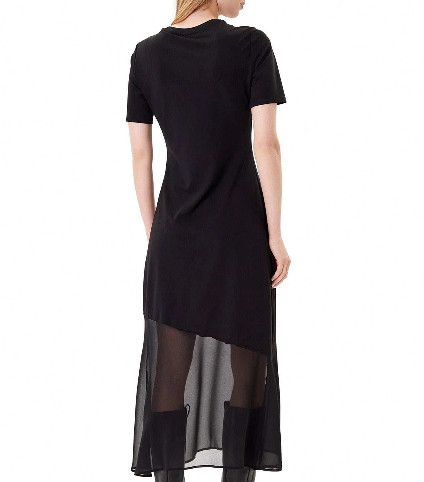 Mix Media Knit Women Dress Black
