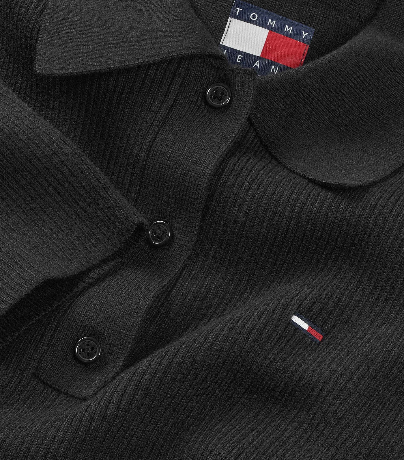 Tommy Jeans Fit & Flare Sweater Polo Mini Dress