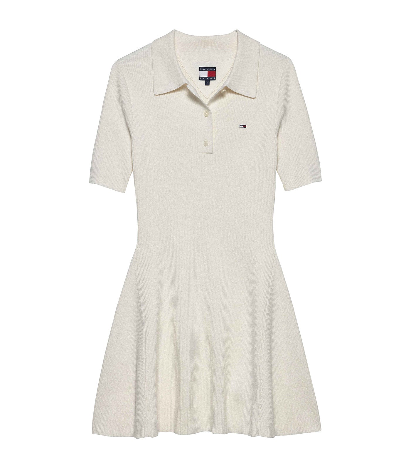 Tommy Jeans Fit & Flare Sweater Polo Mini Dress