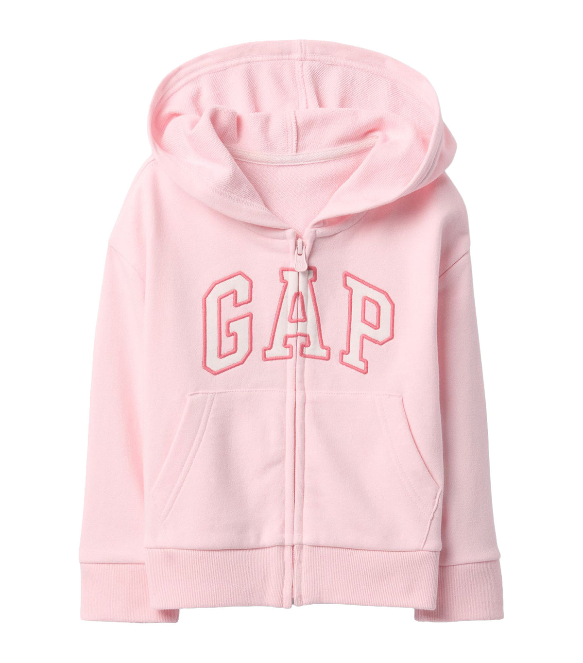 Relaxed GAP Logo Zip Hoodie Light Heather Grey B08