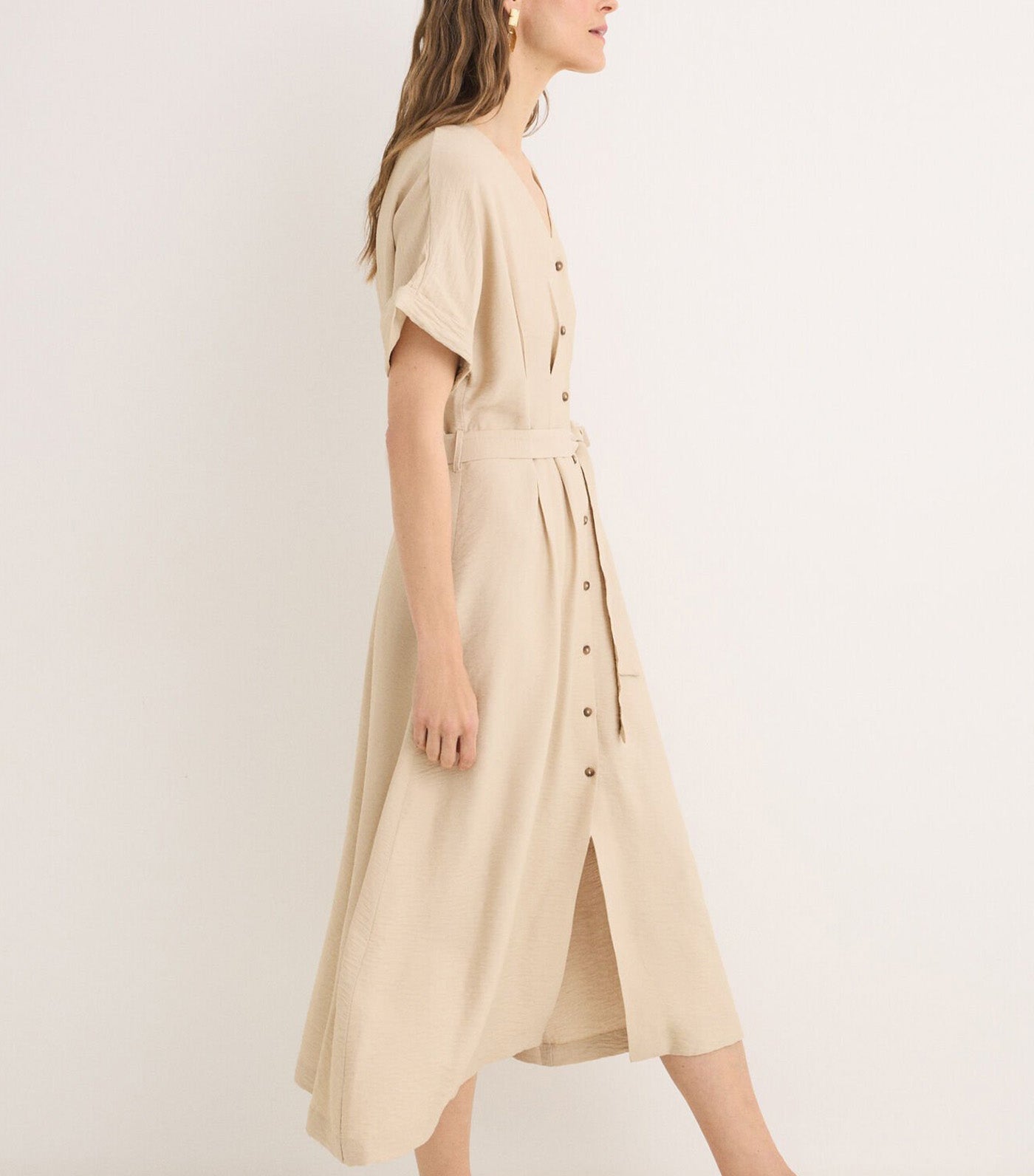 Pleated Midi Dress