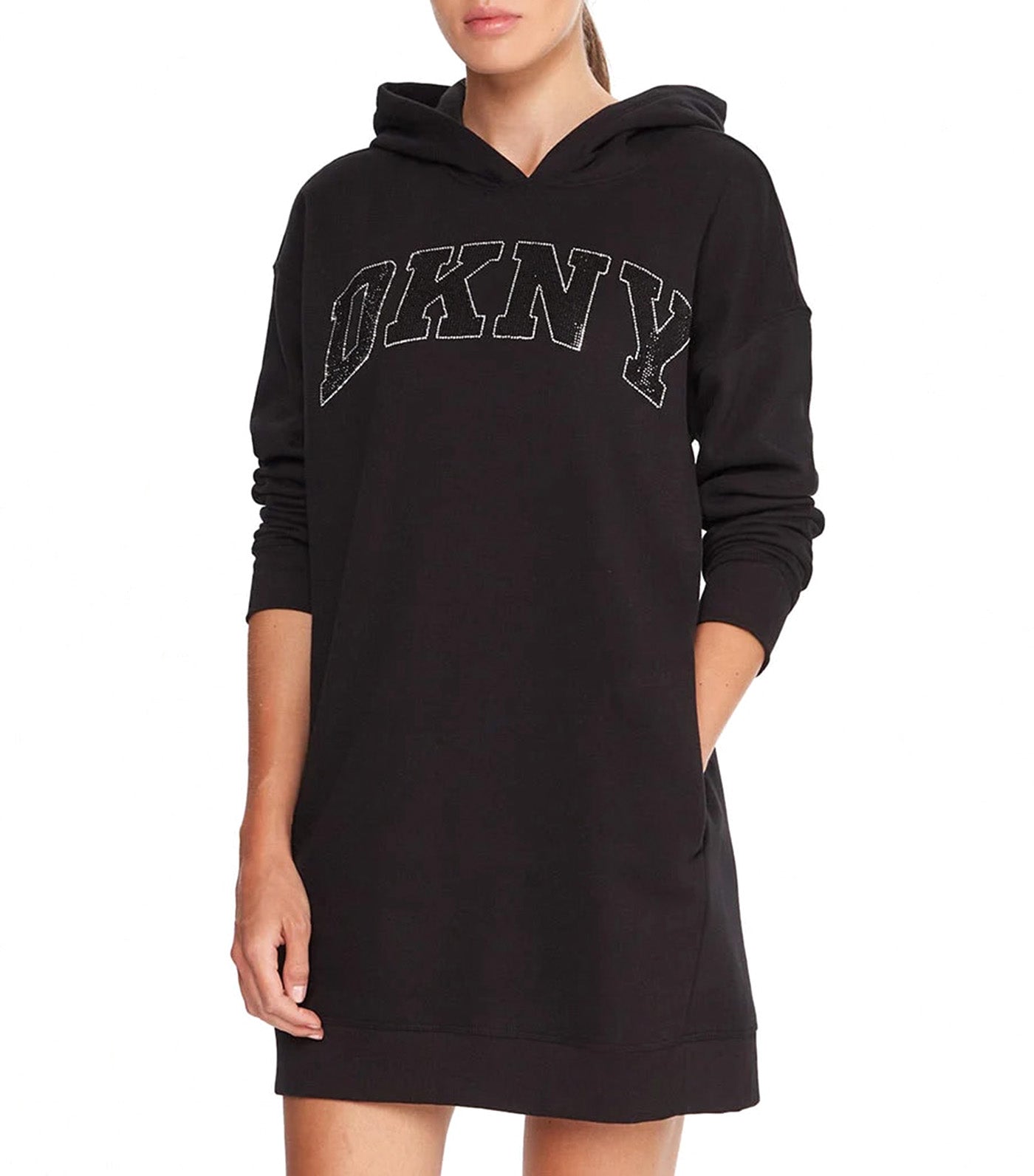 Exploded Rhinestone Dress Black