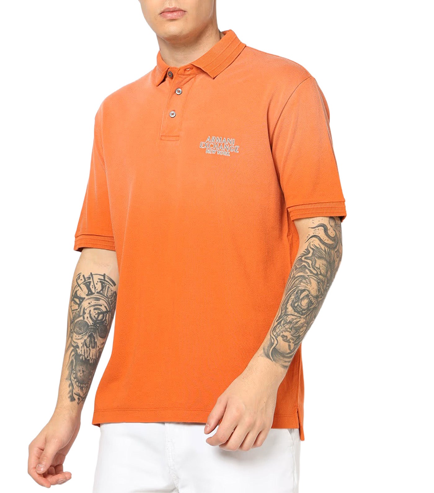 Typographic Logo Regular Fit Polo Shirt Orange Rust