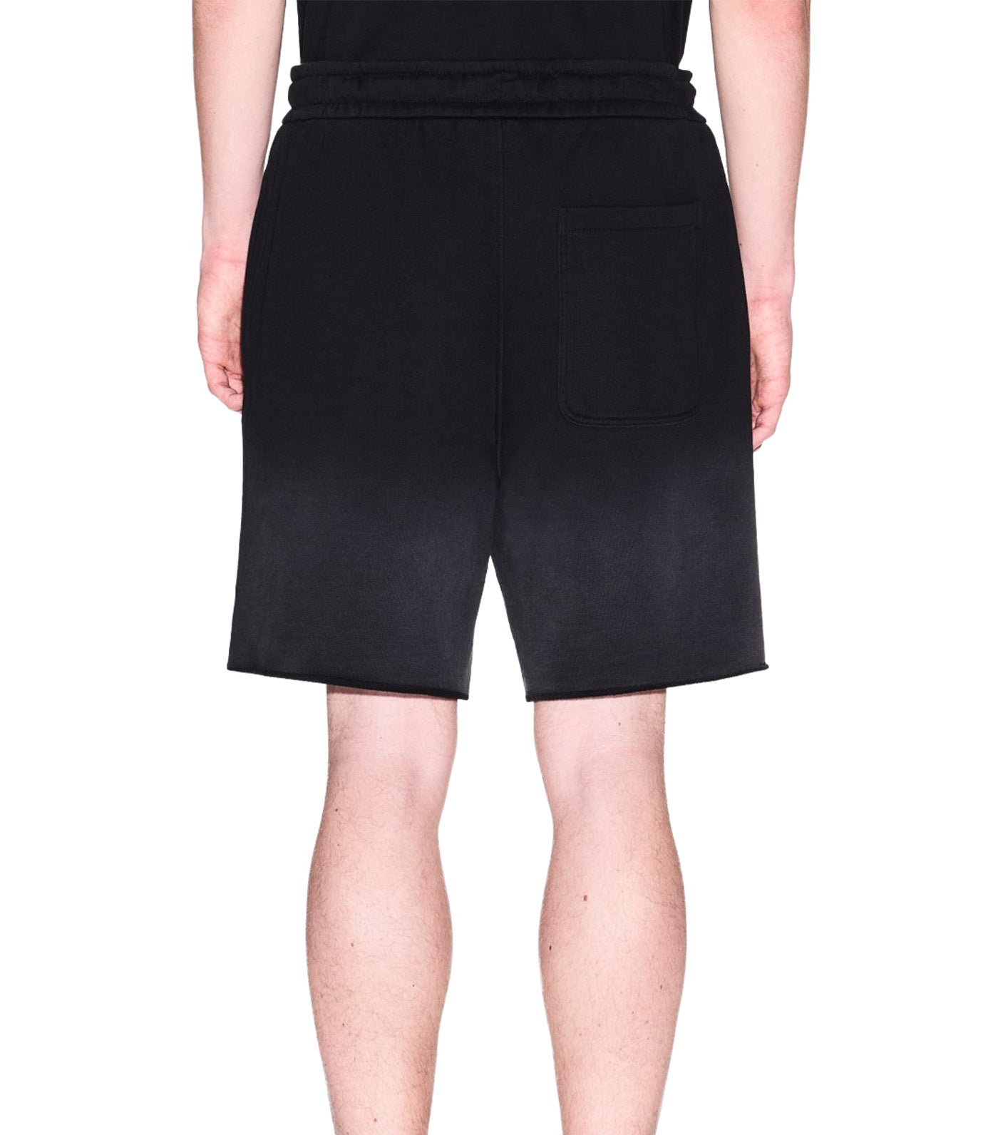 Used-Effect Bermuda Shorts with Logo Black