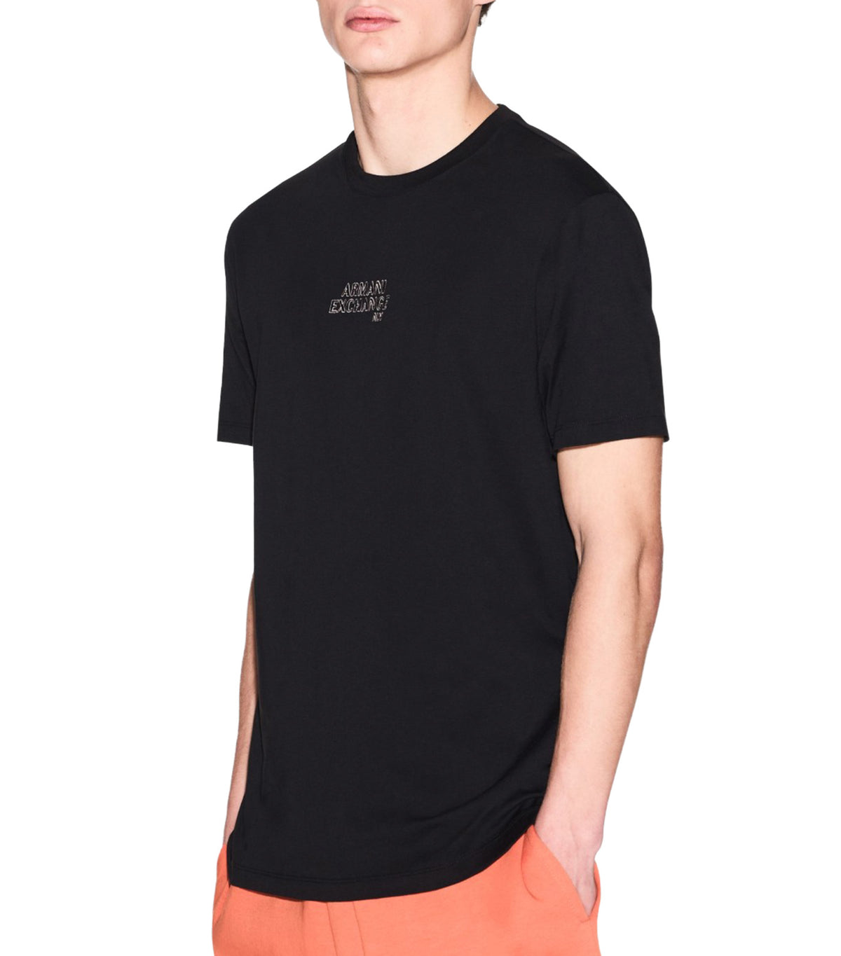 Slim Fit Jersey T-Shirt with Logo Black