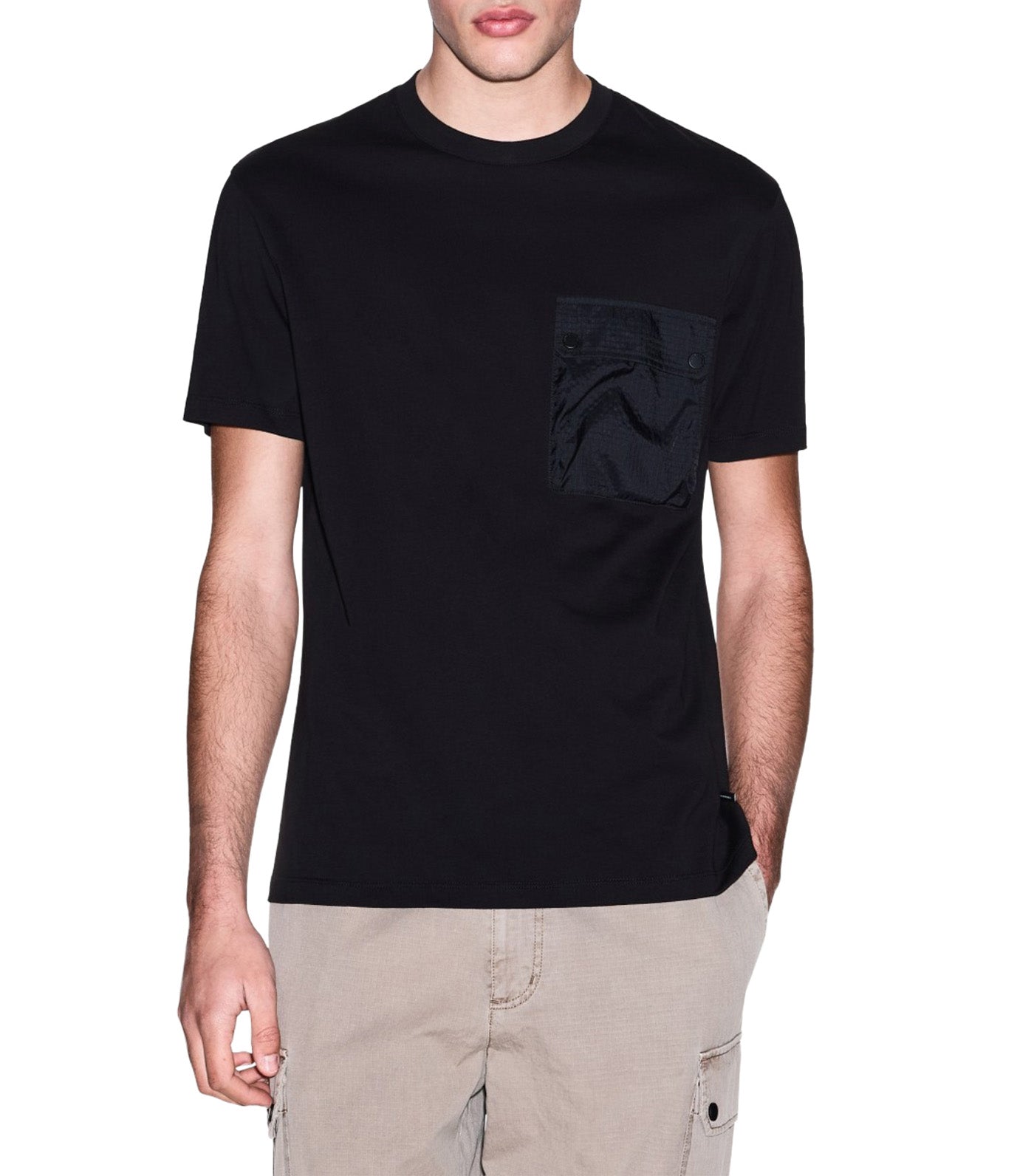 Regular Fit T-Shirt with Patch Pocket Black