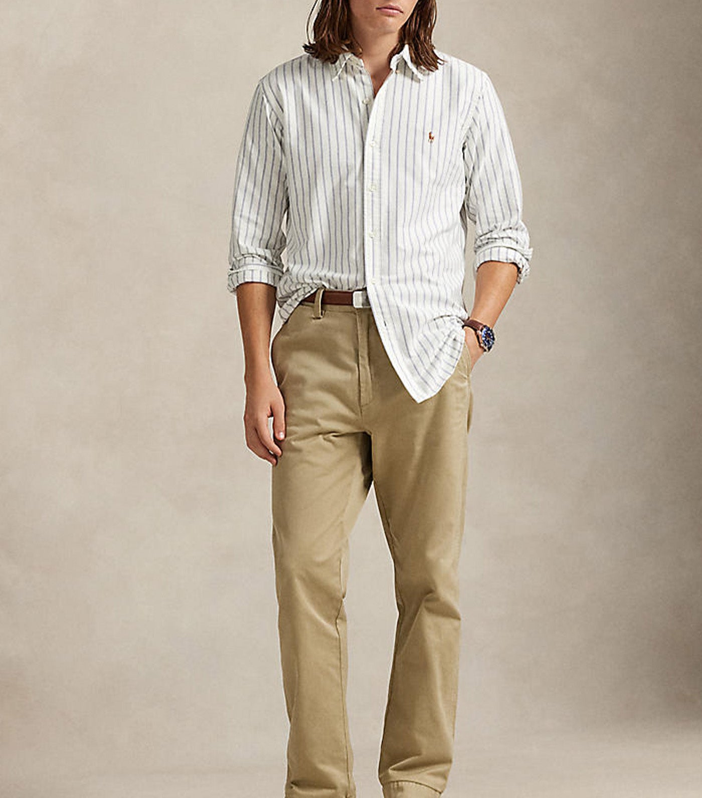 Men's Custom Fit Striped Oxford Shirt