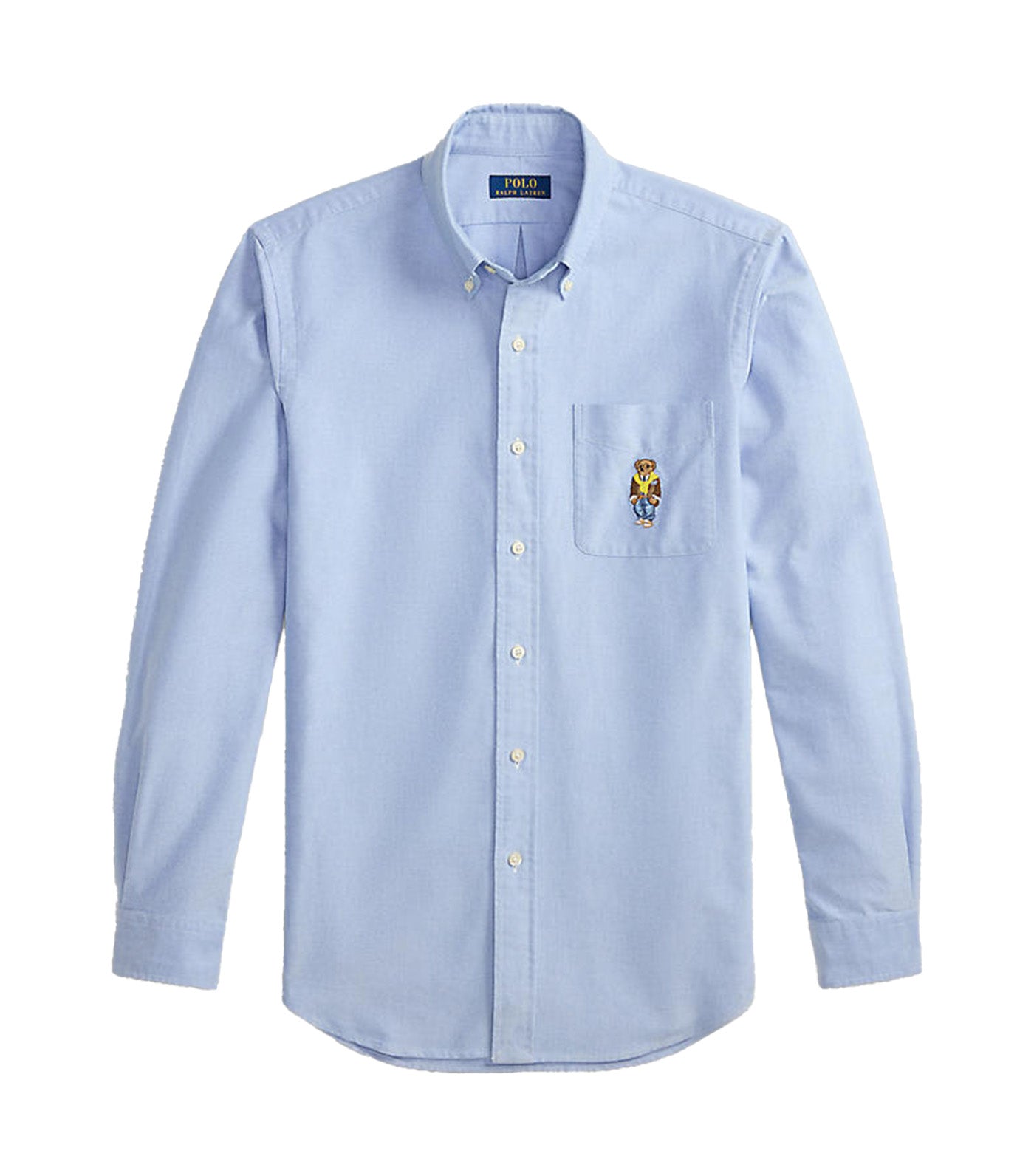 Men's Custom Fit Polo Bear Oxford Shirt Blue