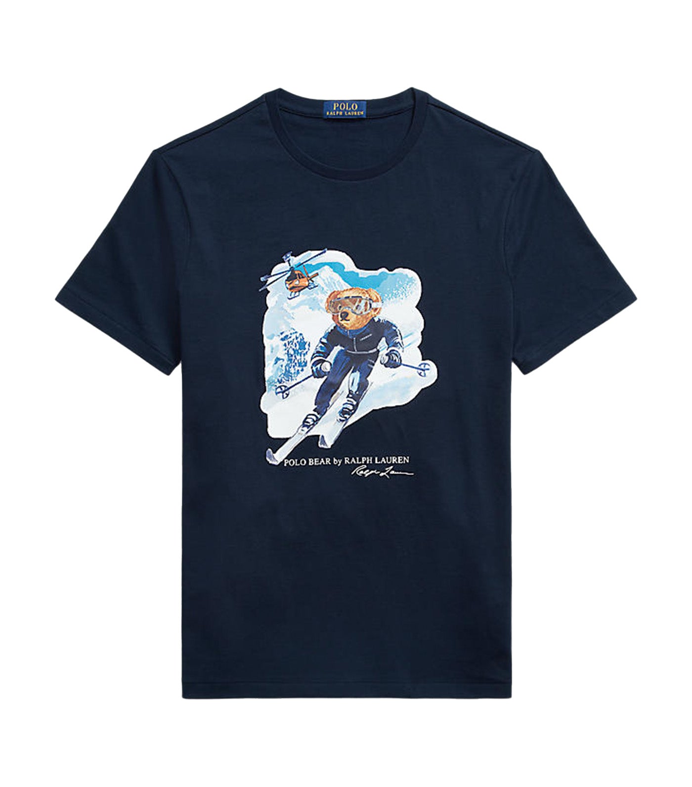 Men's Custom Slim Fit Polo Bear T-Shirt Blue