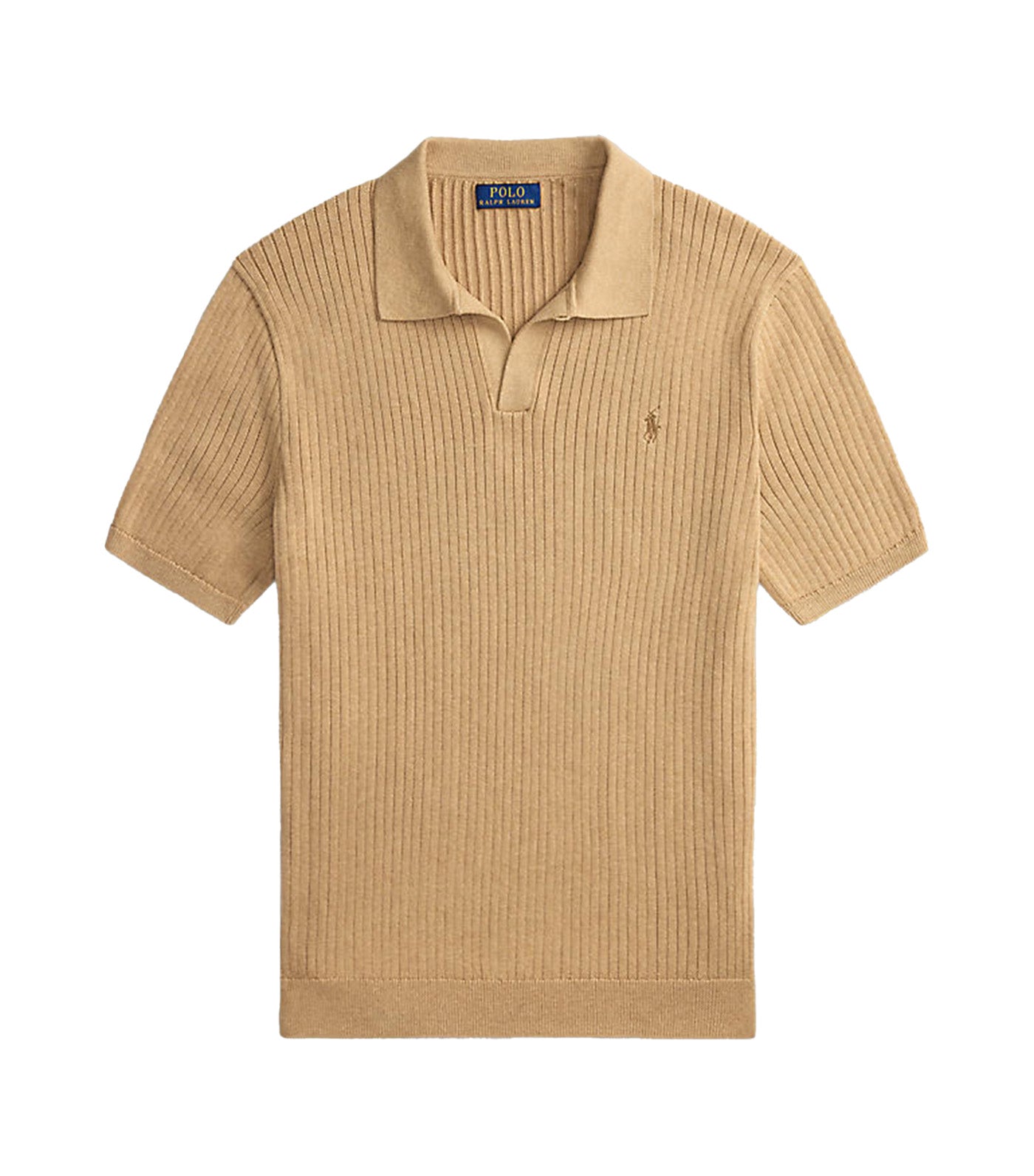 Men's Rib-Knit Cotton Johnny-Collar Sweater