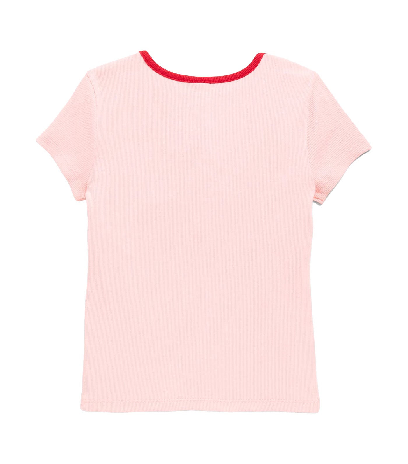 Fitted Short-Sleeve Ribbed Bow Top for Girls